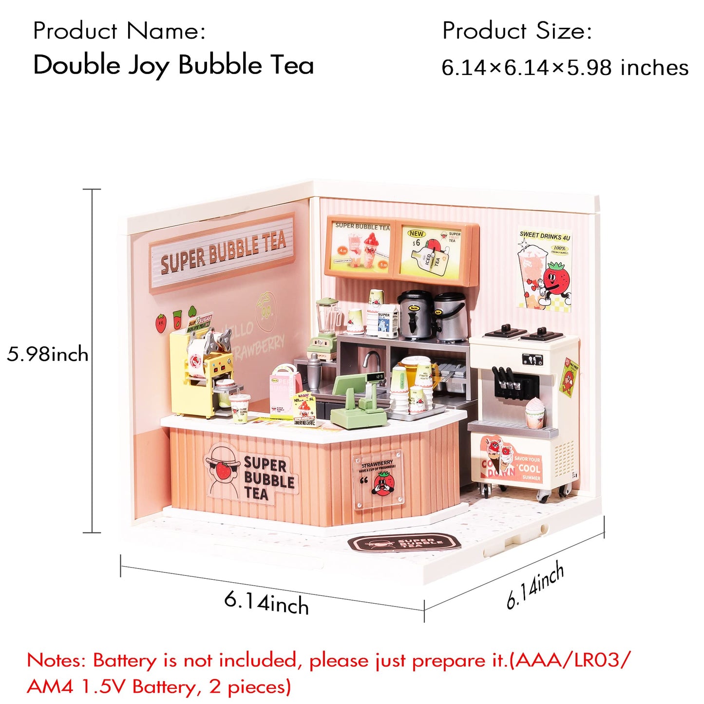 Rolife LED Building Blocks for Adults – 1:24 Miniature Dollhouse Kit