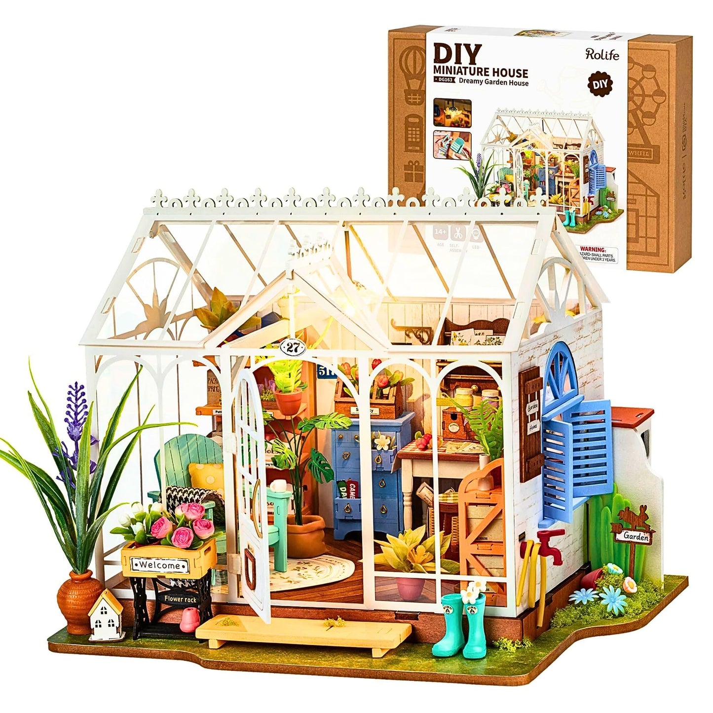 Rolife DIY Miniature Greenhouse Kit for Adults – Easy Build Dollhouse