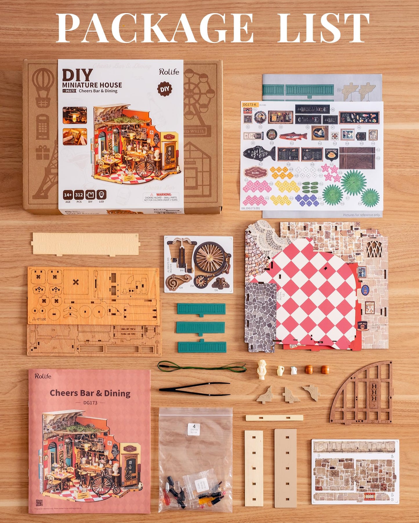 Rolife Cheers Bar Dining DIY Miniature Kit – 3D Book Nook for Adults
