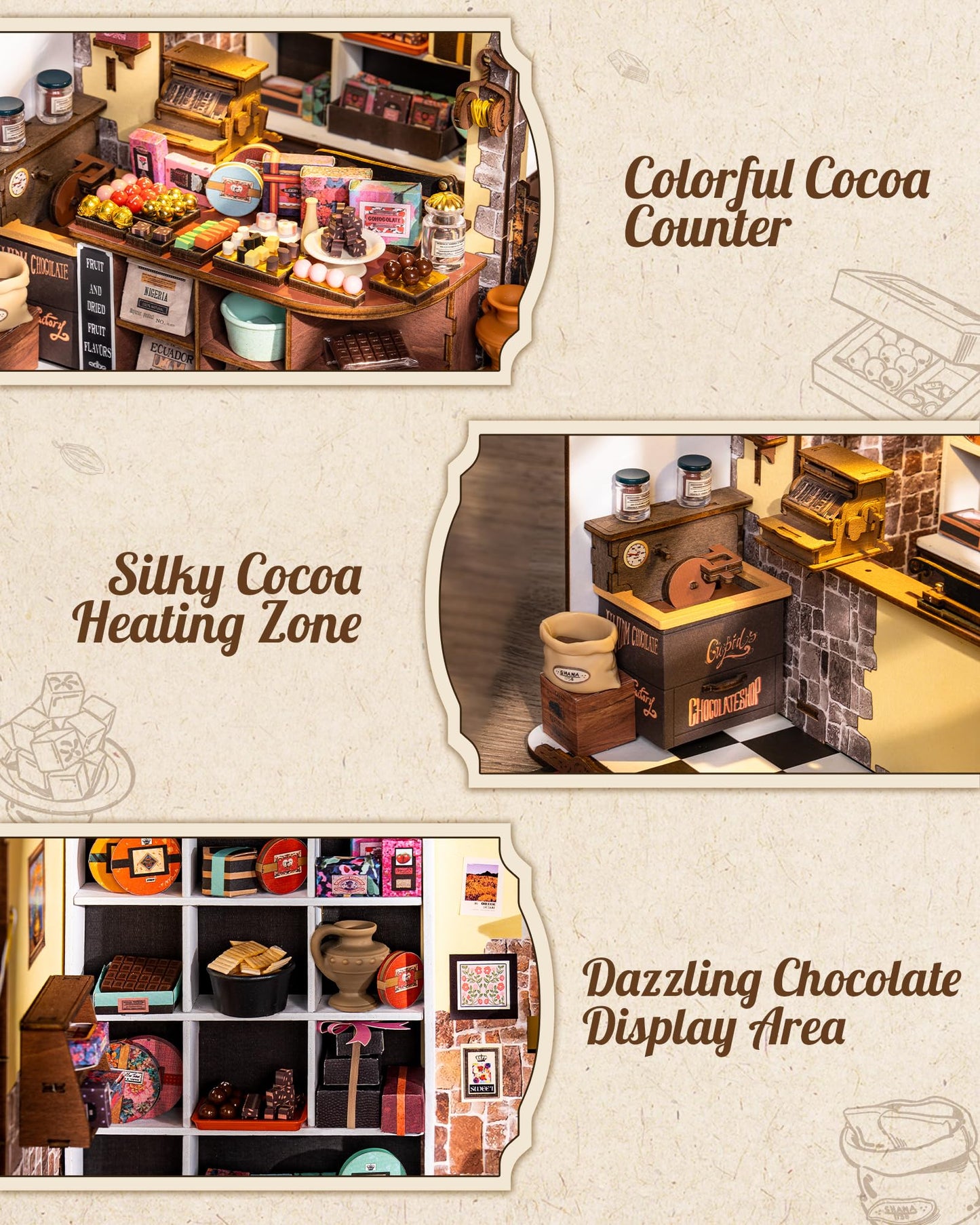 Rolife Henry's Chocolate Shop DIY Miniature Kit — Tiny Book Nook & 3D Puzzle