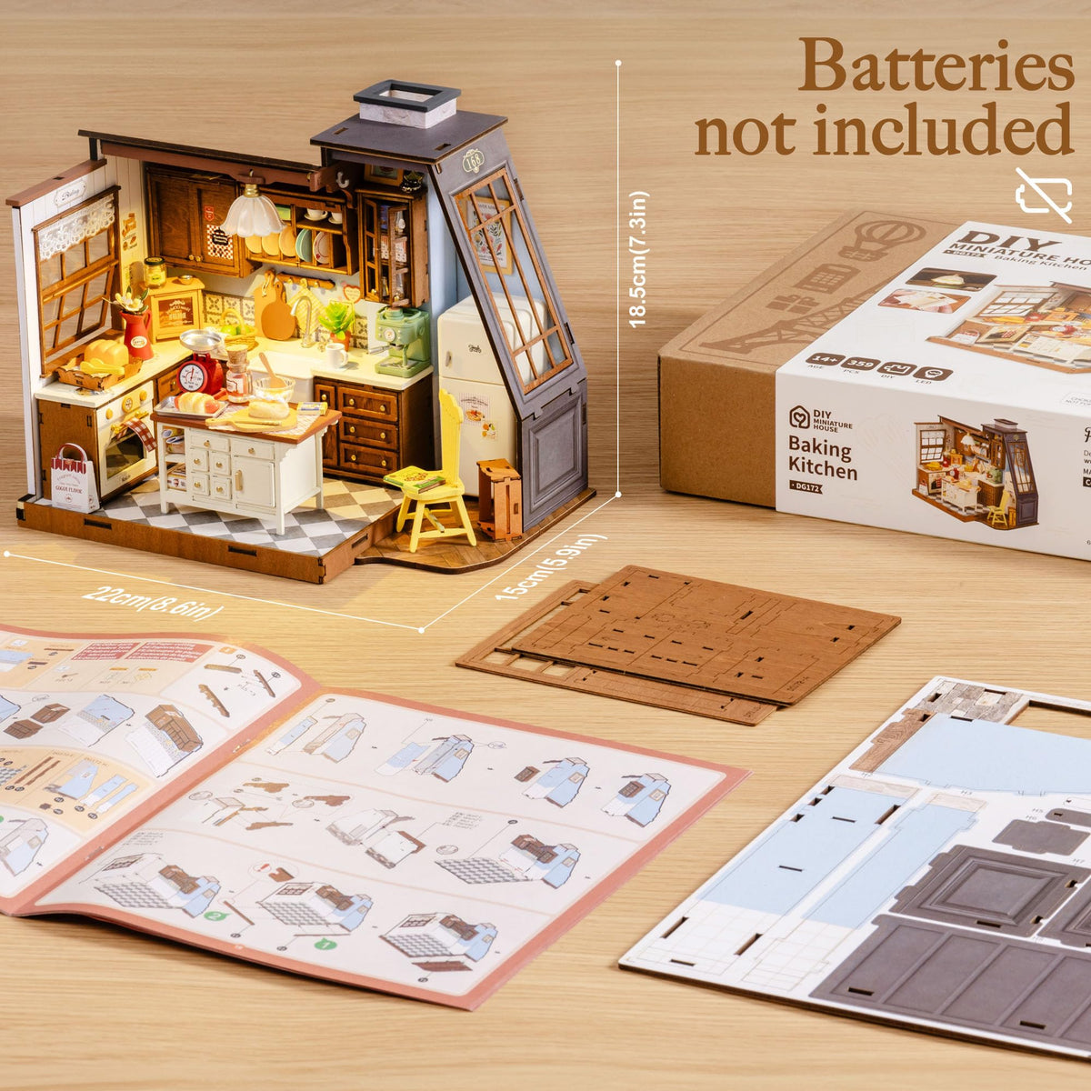 Rolife DIY Miniature House Kit for Adults – Tiny Wooden Dollhouse with European Kitchen