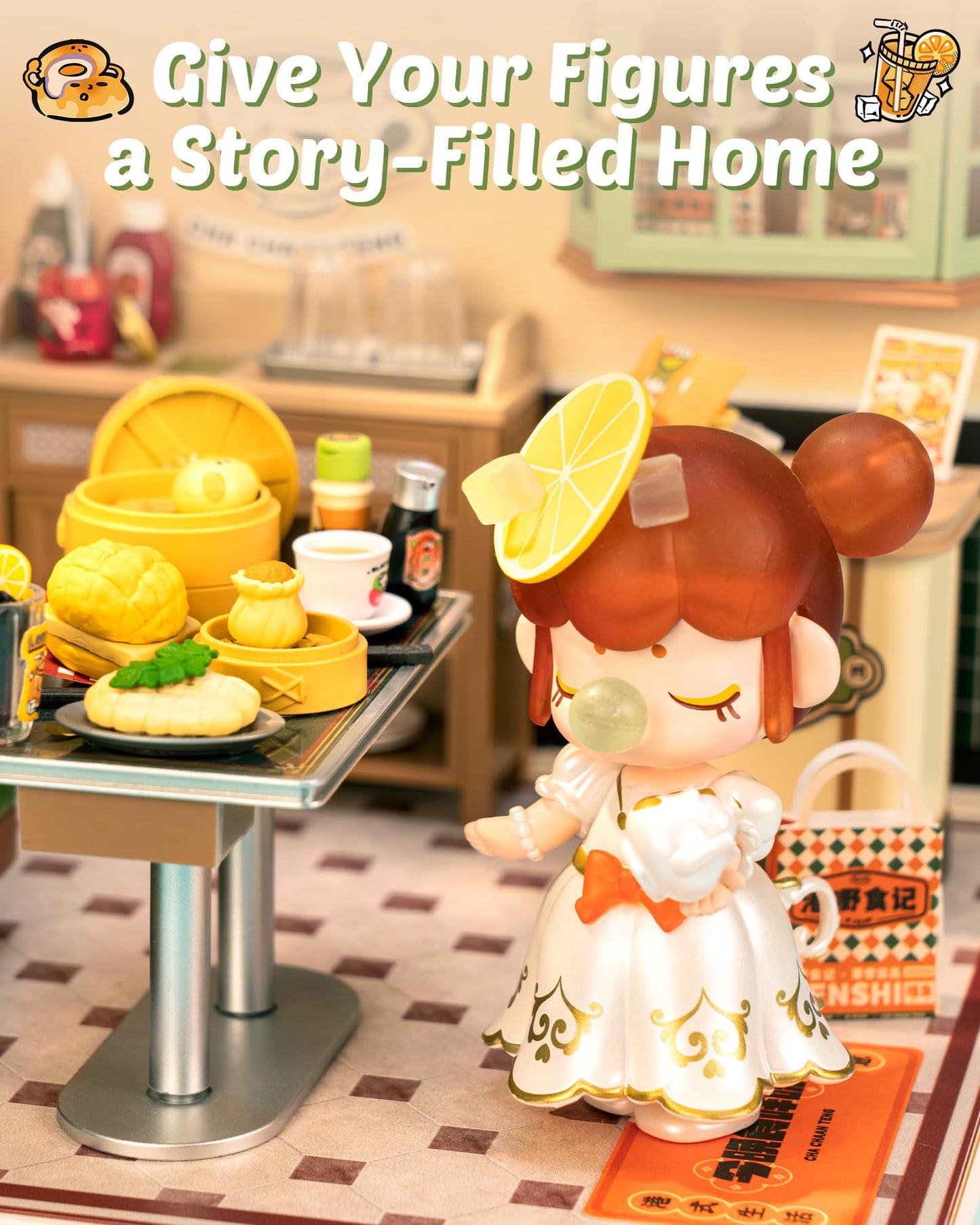Rolife Super Creator Series: DIY Hong Kong Bites Cafe Dollhouse Kit for Mini Scenery & Collectibles