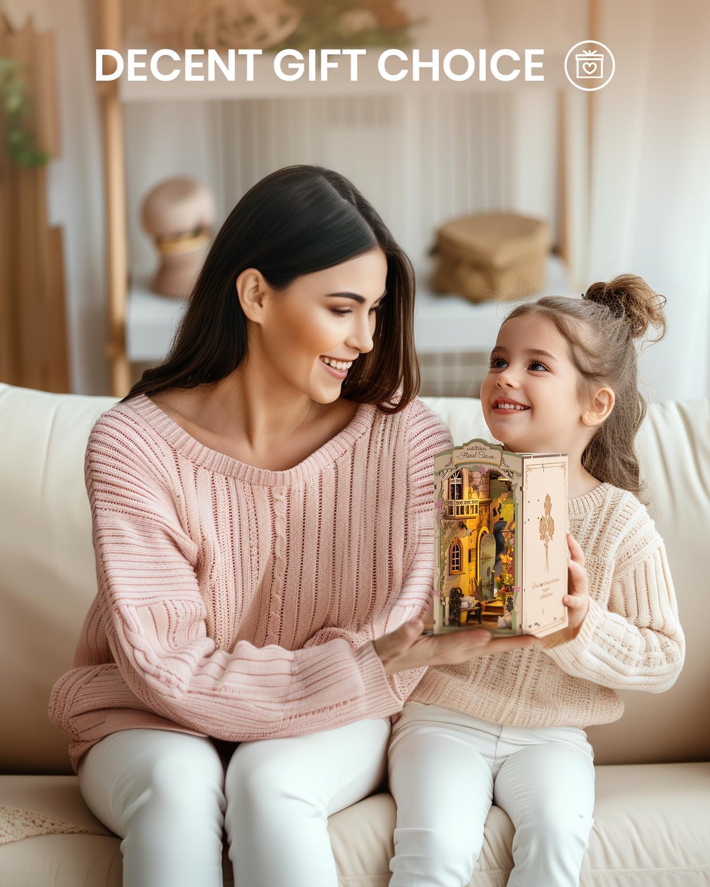 Rolife DIY Book Nook Kits for Adults — 3D Wooden Puzzle with LED Lights, Flower Corner Diorama
