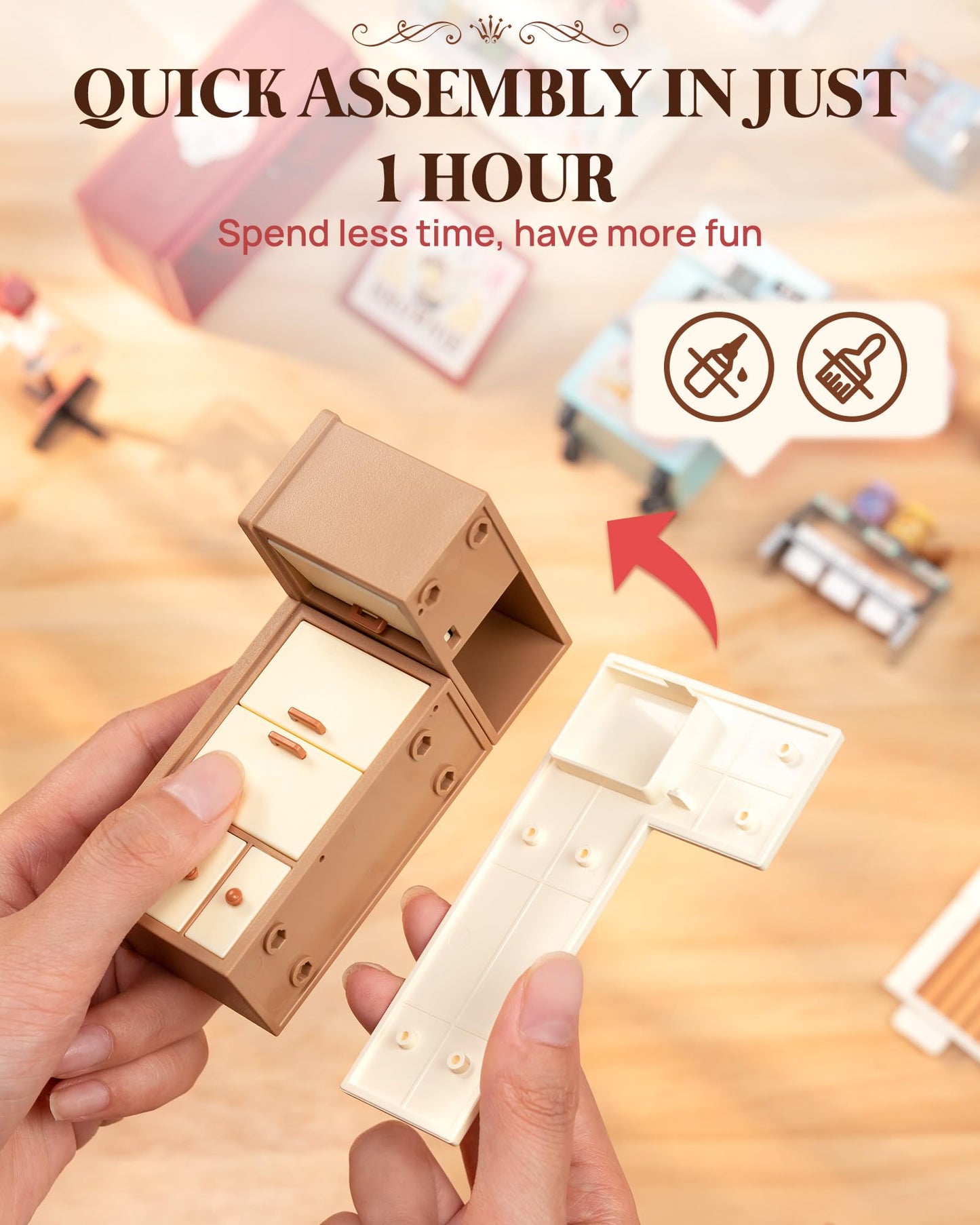 Rolife Super Creator Series: DIY Mini Ice Cream Store Dollhouse Kit for Creative Display