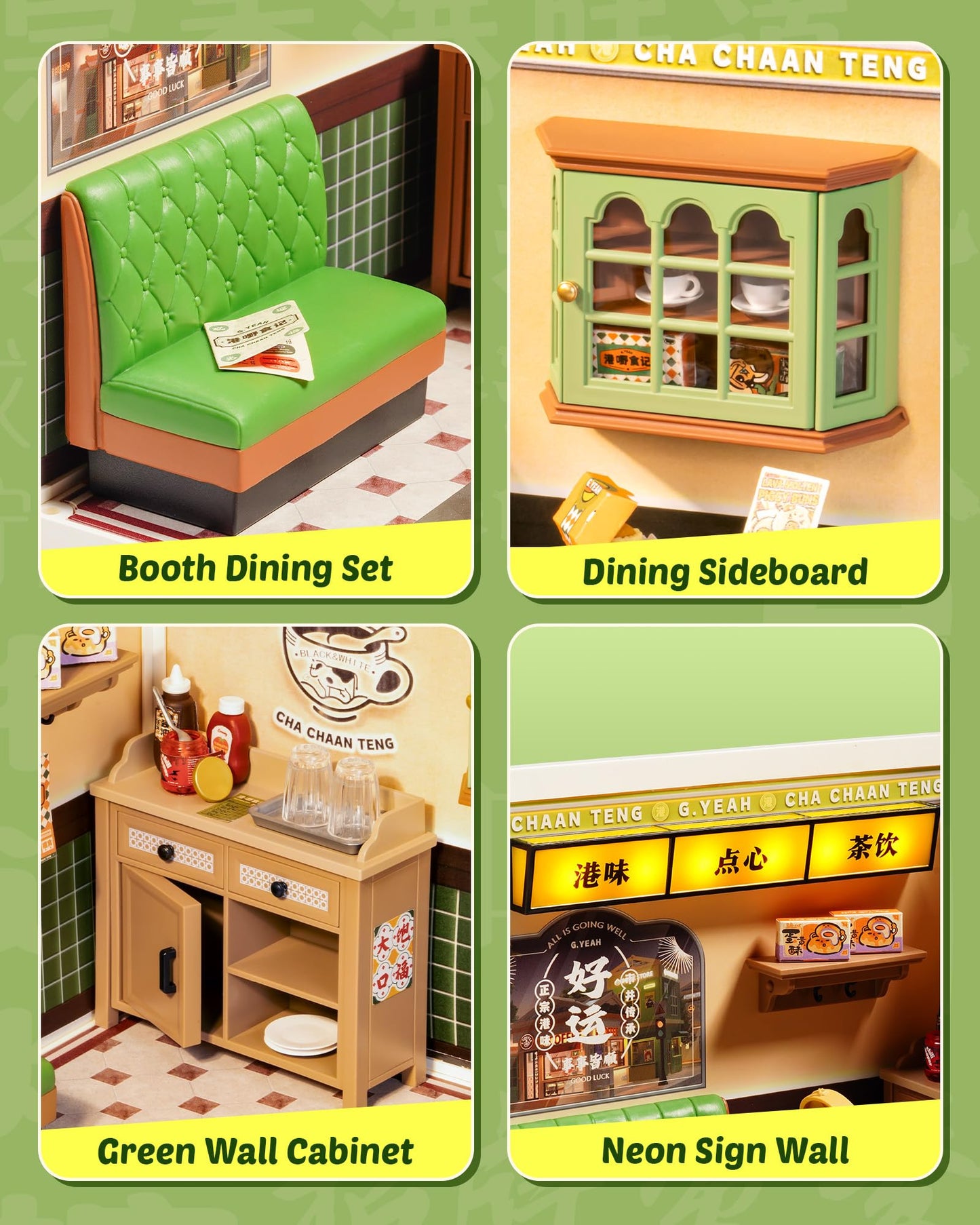 Rolife Super Creator Series: DIY Hong Kong Bites Cafe Dollhouse Kit for Mini Scenery & Collectibles