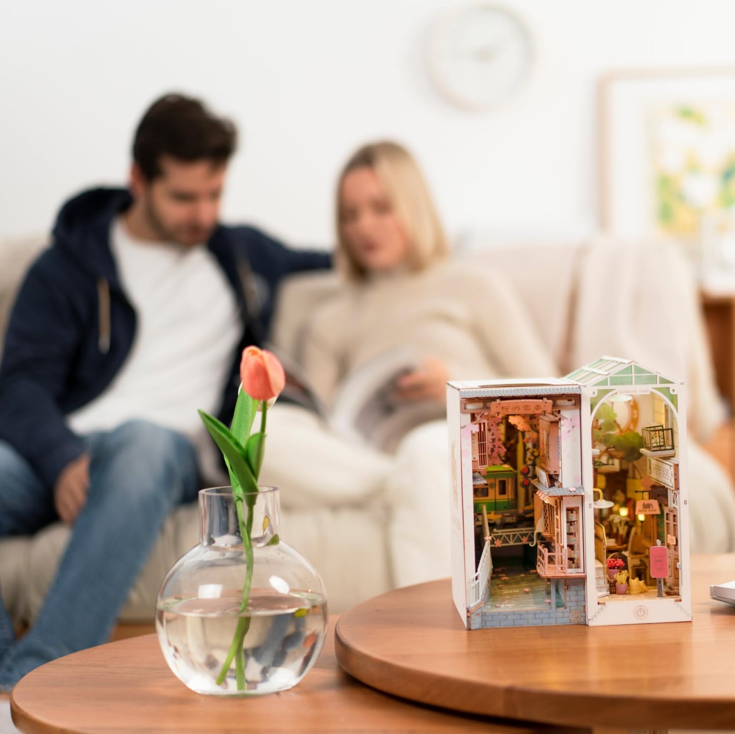 Rolife Sakura Densya DIY Book Nook Kit – Creative Miniature Decor for Adults