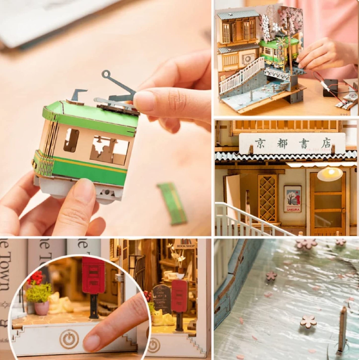 Rolife Sakura Densya DIY Book Nook Kit – Creative Miniature Decor for Adults