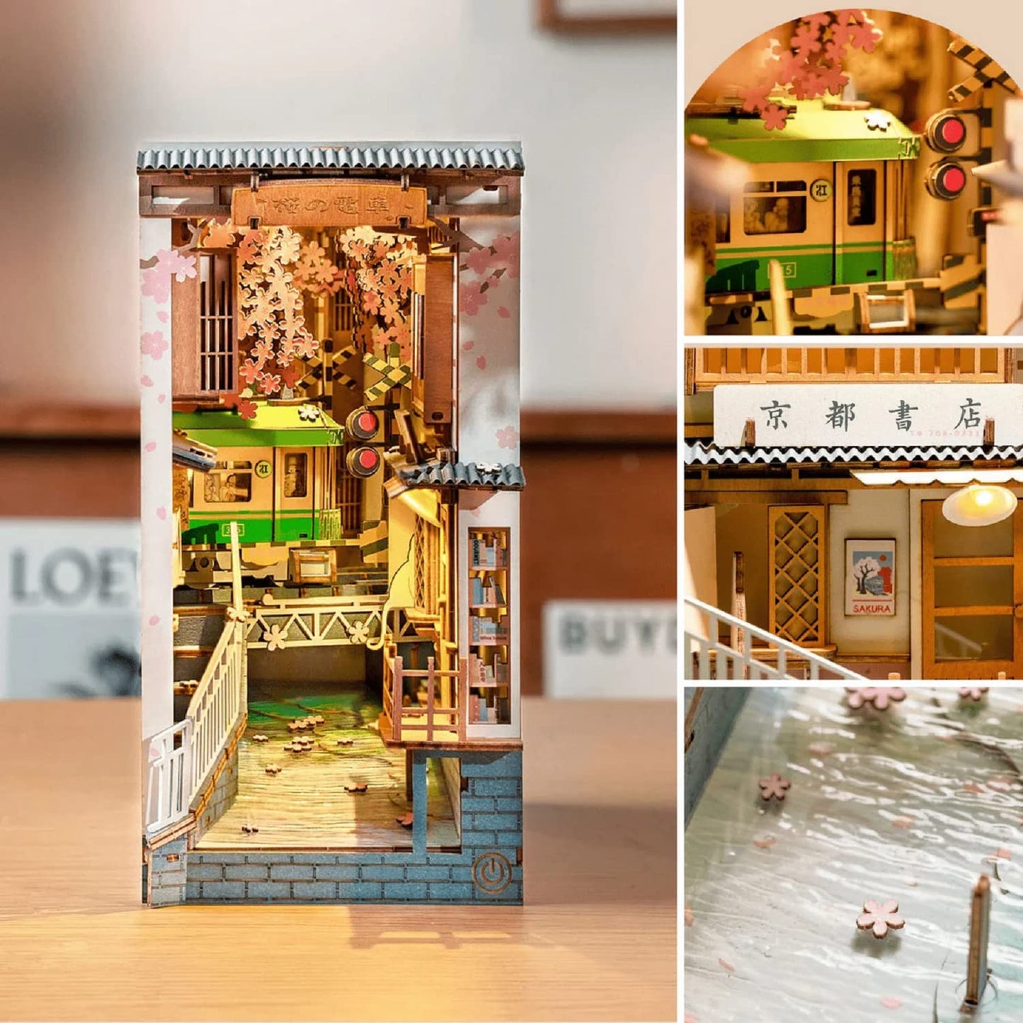 Rolife Sakura Densya DIY Book Nook Kit – Creative Miniature Decor for Adults