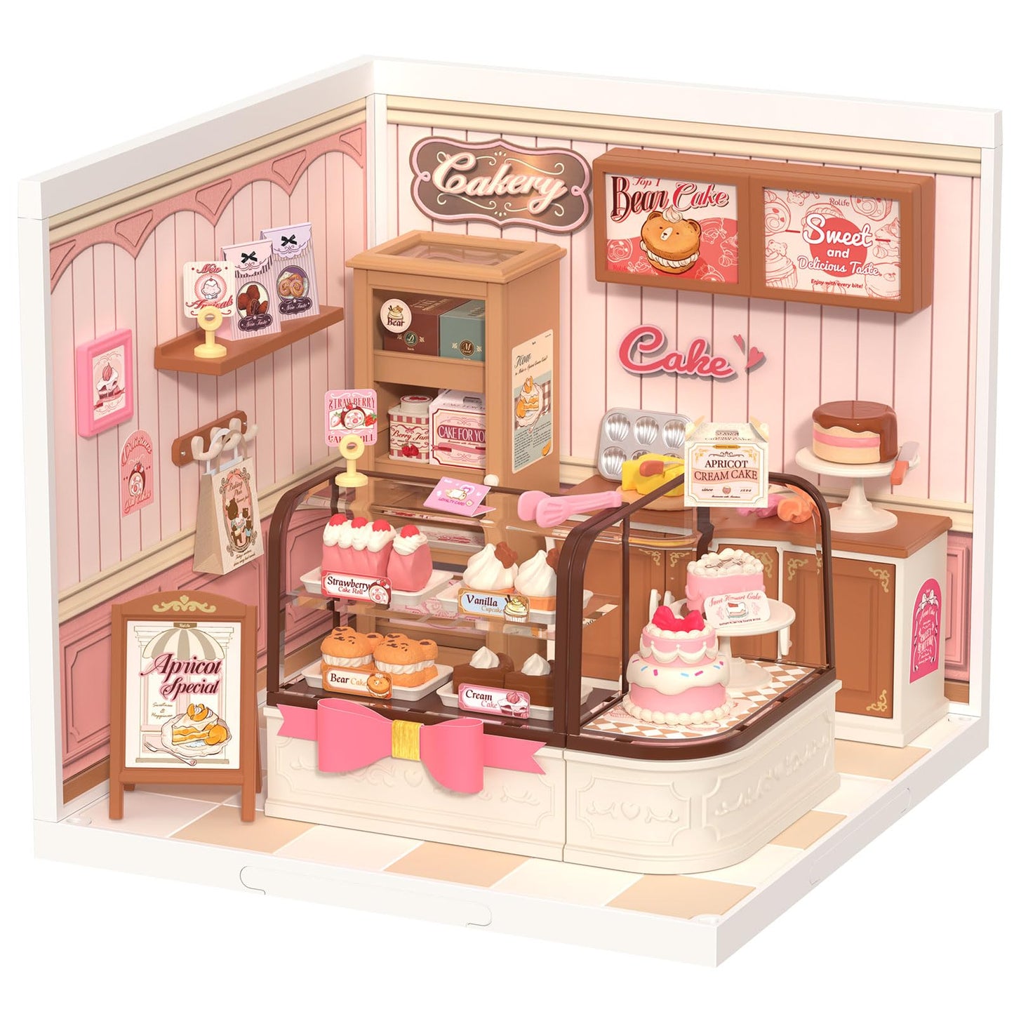 Rolife Super Creator DIY Miniature: Tasty Cake Shop Kit with LED for Adults