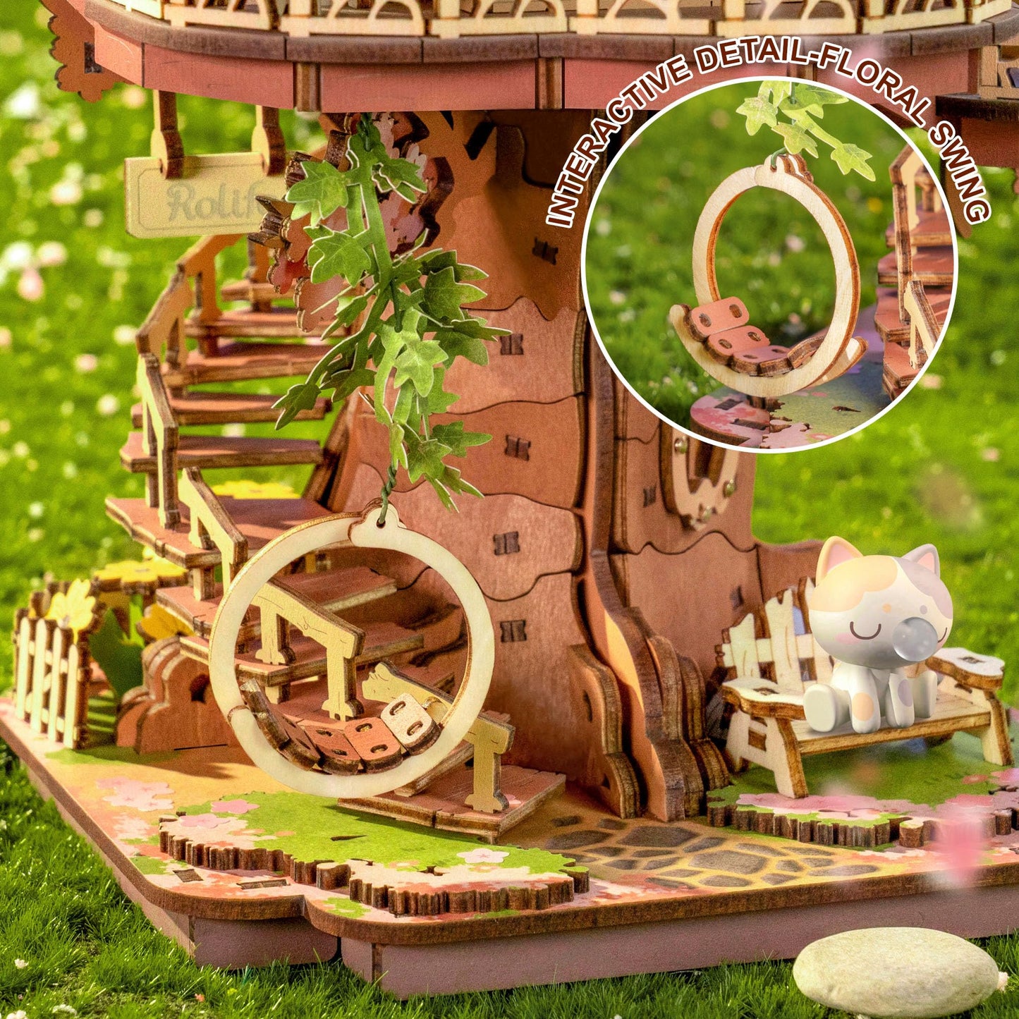 Rolife Cherry Blossom Bonsai Tree 3D Puzzle – 535 Pieces for Adults | Home Decor & Gift
