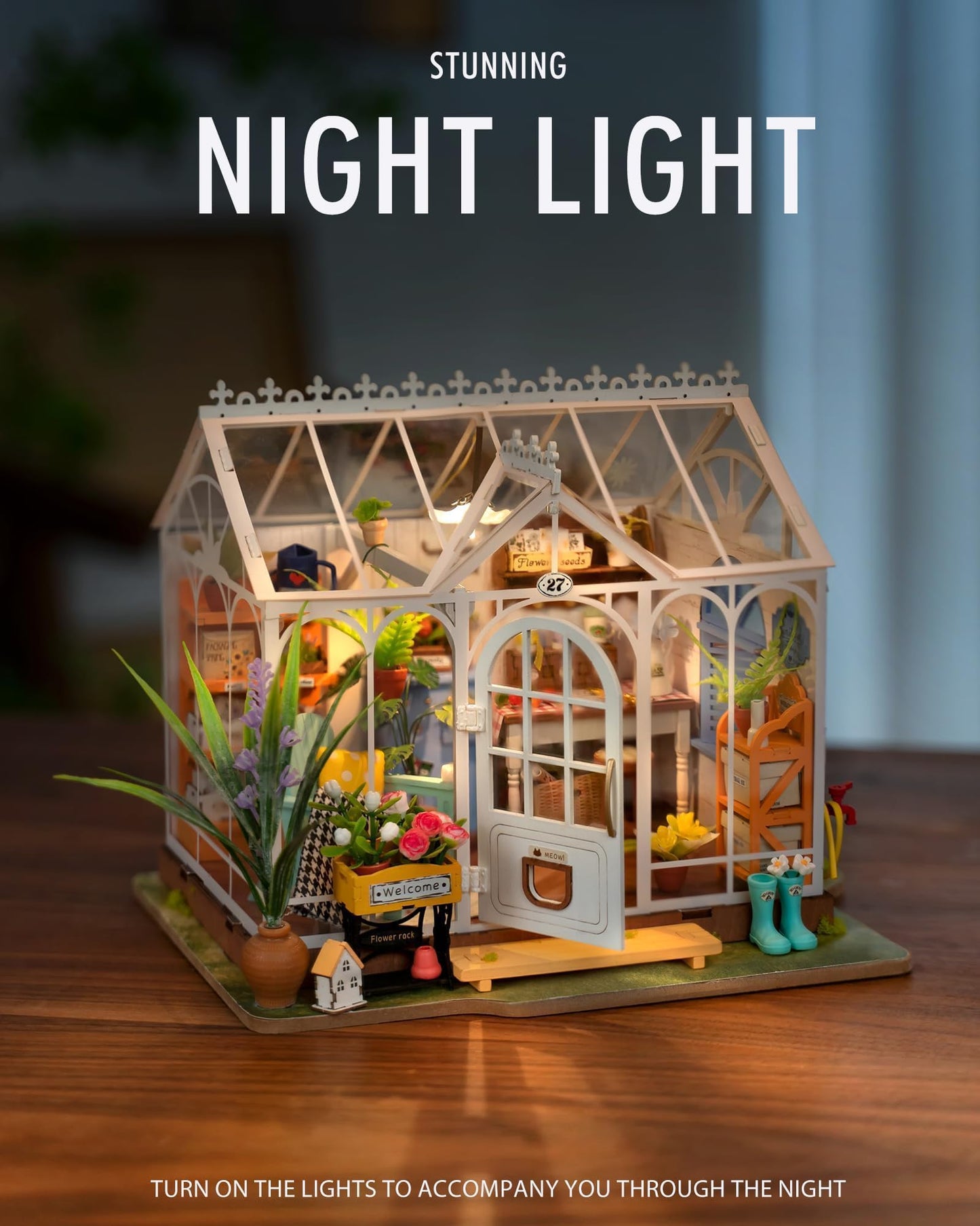 Rolife DIY Miniature Greenhouse Kit for Adults – Easy Build Dollhouse