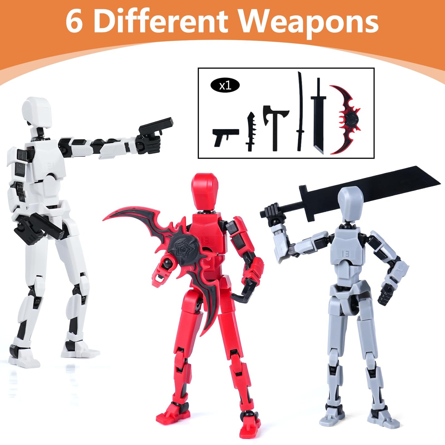 Rolling Art Model 13 Action Figure Set | Flexible Joints, Gift Box Packaging (Pink)