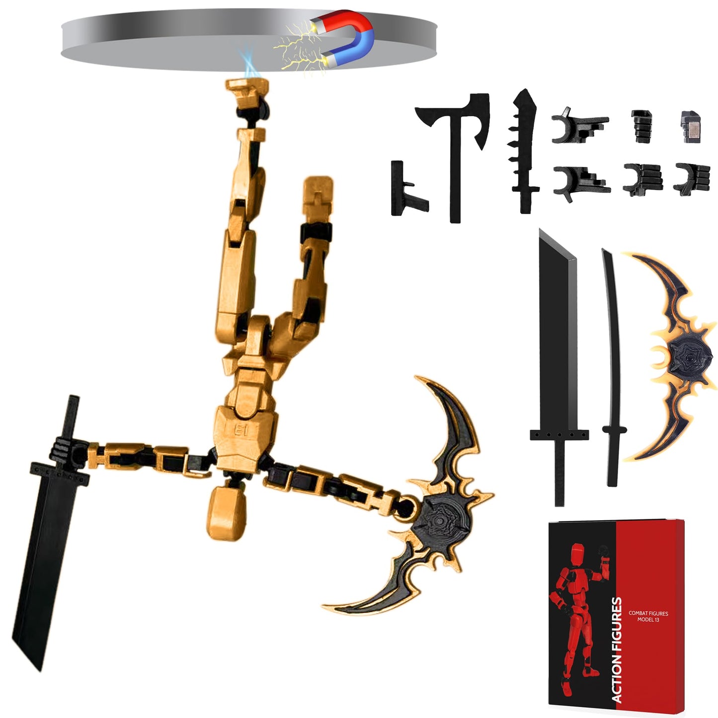 Rolling Art Magnetic Action Figure Set — Model 13, Fully Assembled