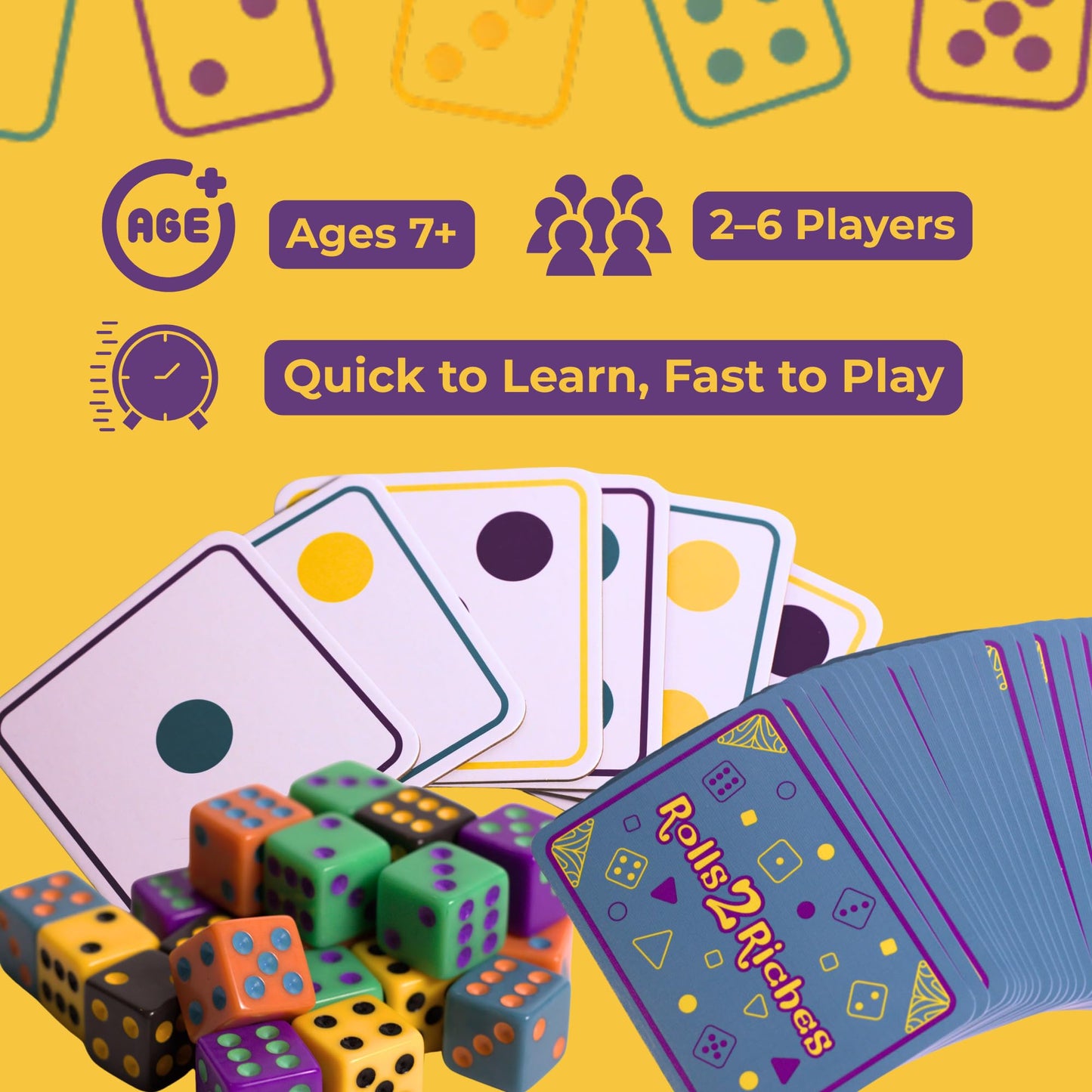 Rolls 2 Riches | Award-Winning Family Board Game | Fast-Paced Dice, Card & Strategy (2–6 Players)