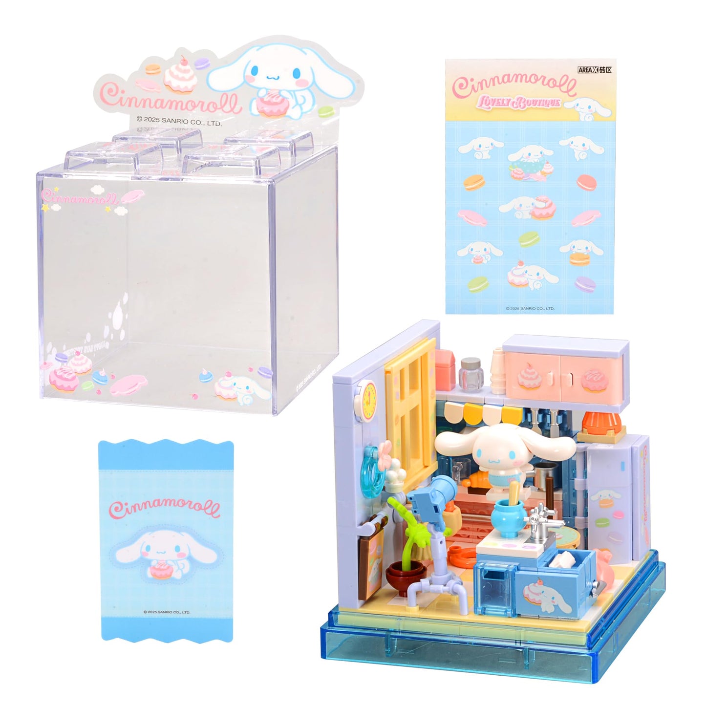 ROLOSO Cute Building Bricks Blocks – Transparent Display Miniature Bakery Set for Fans