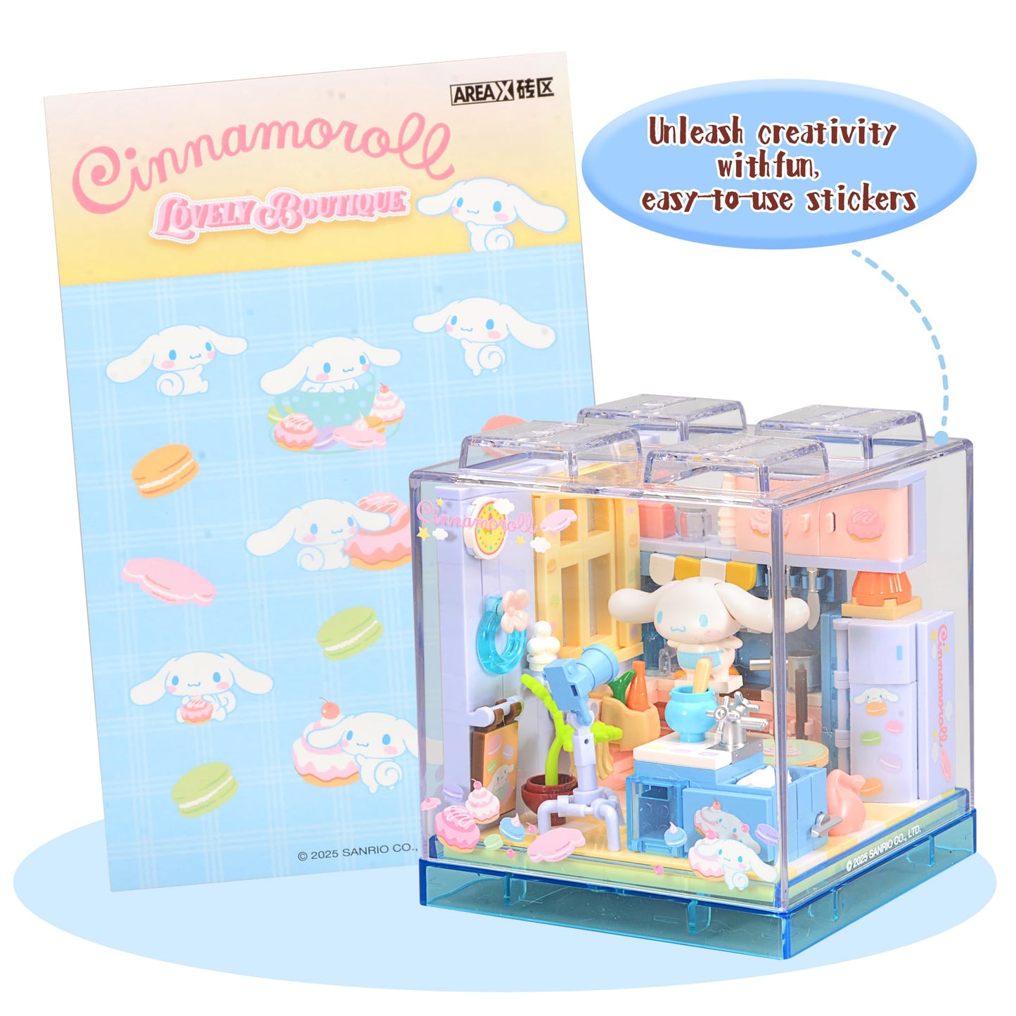 ROLOSO Cute Building Bricks Blocks – Transparent Display Miniature Bakery Set for Fans