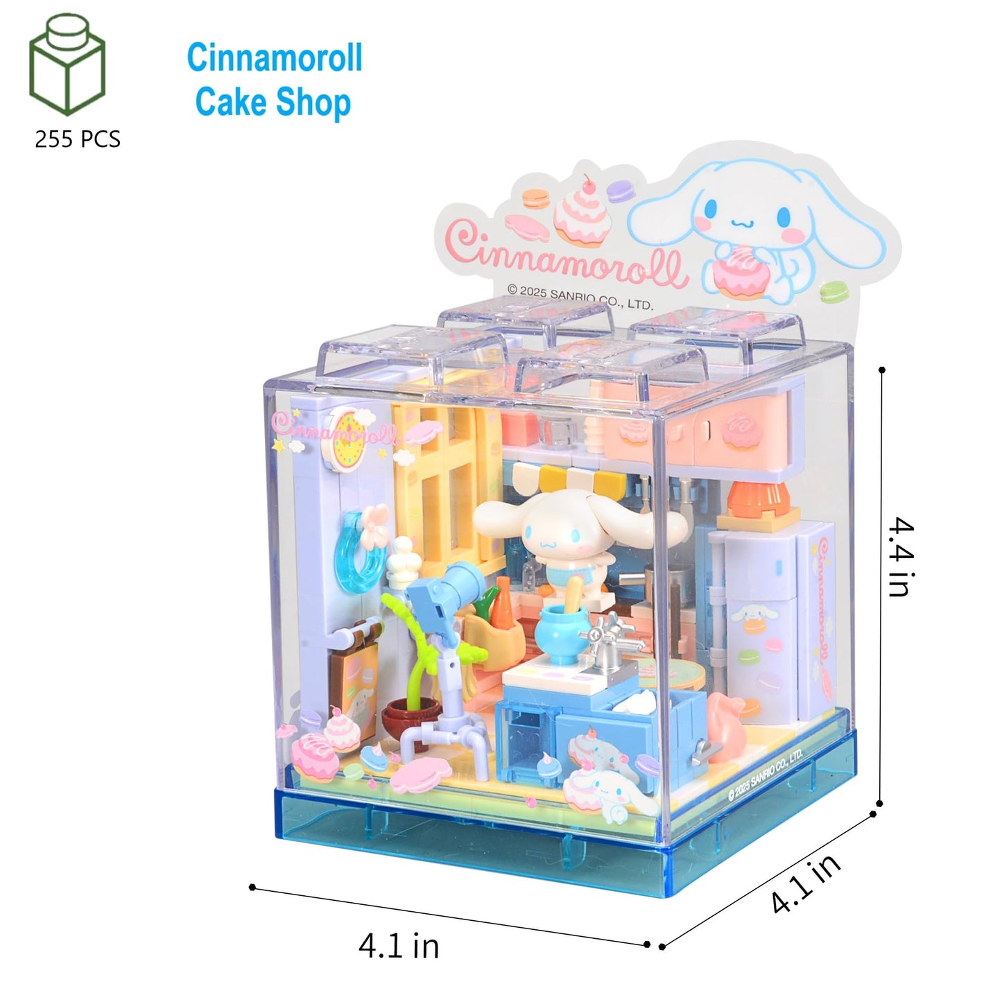 ROLOSO Cute Building Bricks Blocks – Transparent Display Miniature Bakery Set for Fans