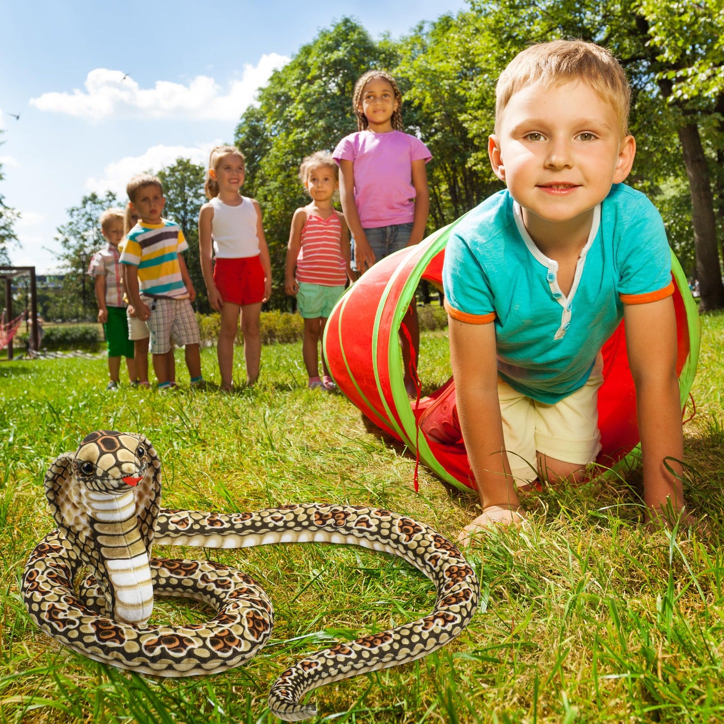 Romart Cobra Snake Stuffed Animals - 67-Inch Large Realistic Plush Toy for Kids & Decor
