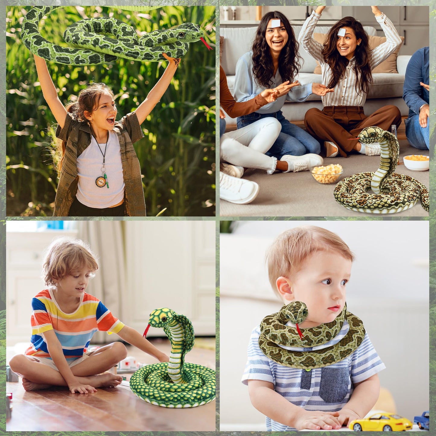 Romart Cobra Snake Stuffed Animals - 67-Inch Large Realistic Plush Toy for Kids & Decor