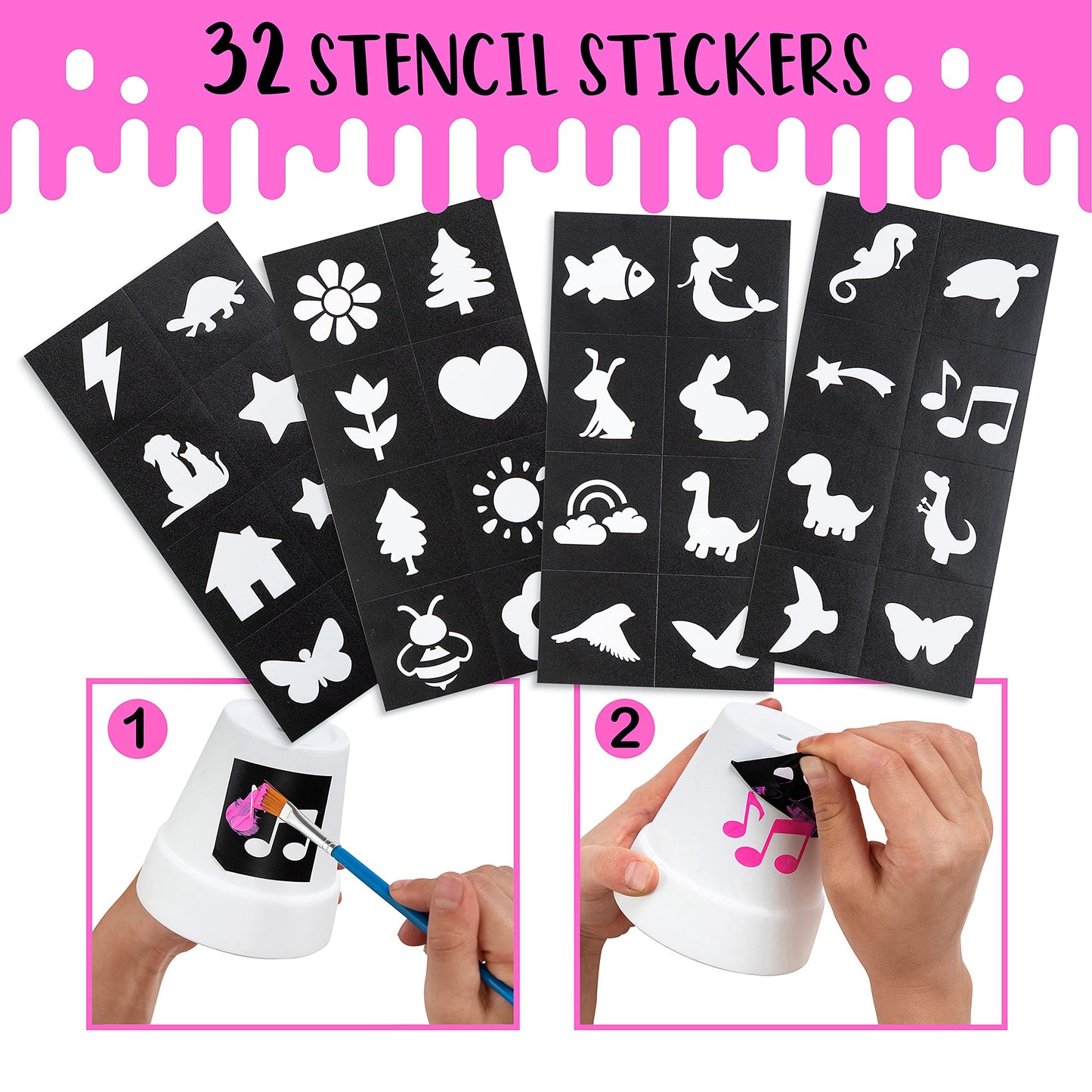 Romi's Way 2-Pack Make Your Own Wind Chime Kit – Larger Bells, Stencils & Beads for Kids 6-12