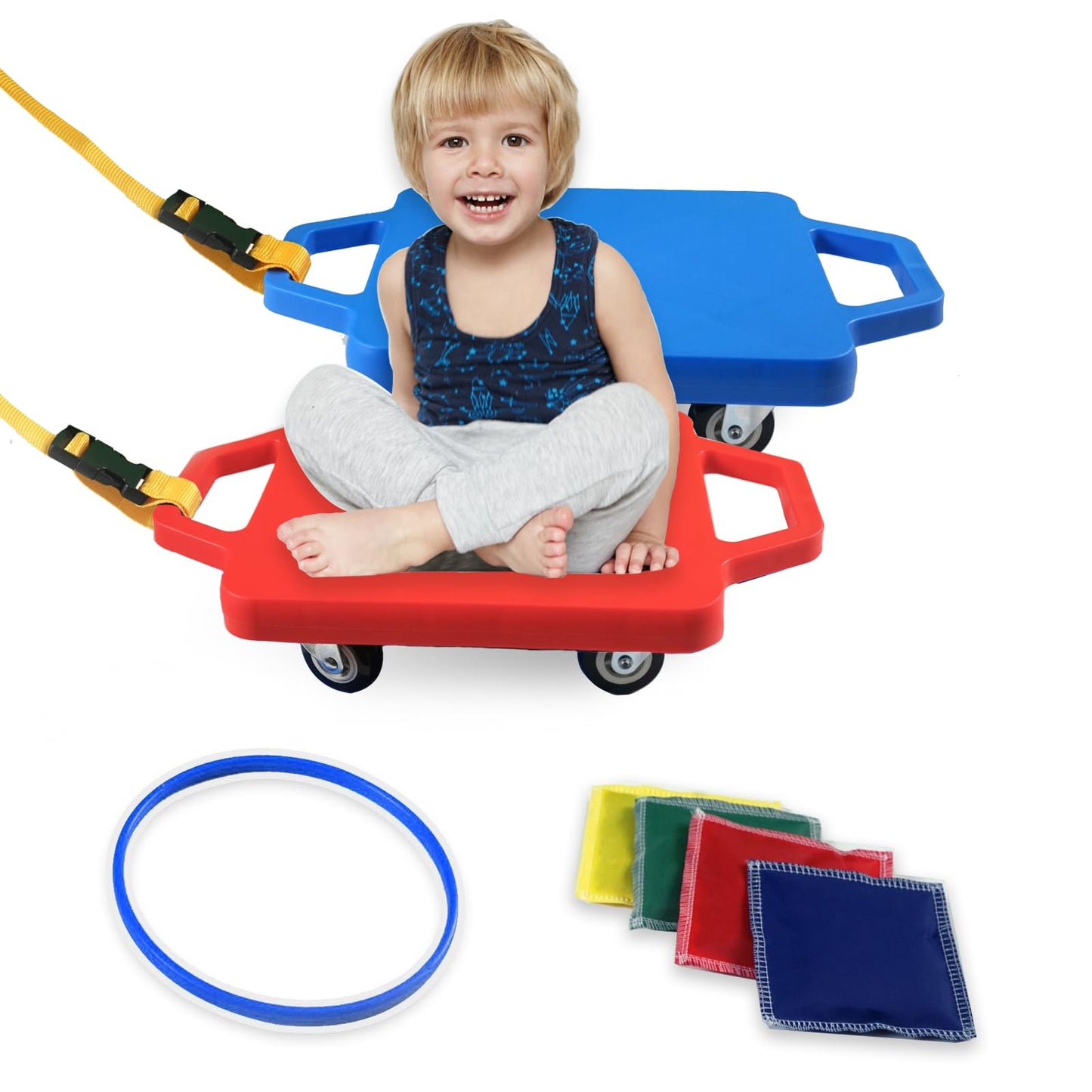 romrex 2 Plastic Scooter Board with Handles for Kids — Indoor & Outdoor Play