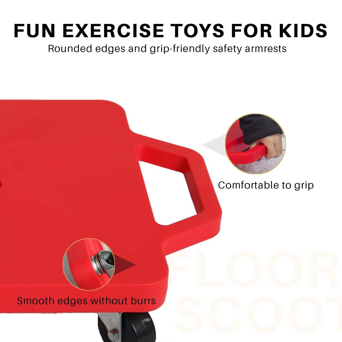 romrex 2 Plastic Scooter Board with Handles for Kids — Indoor & Outdoor Play