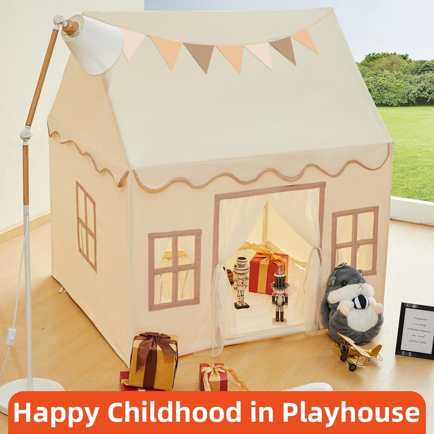 RONGFA Playhouse Play Tent for Kids – Portable Indoor & Outdoor Tent with Padded Mat and Star Lights