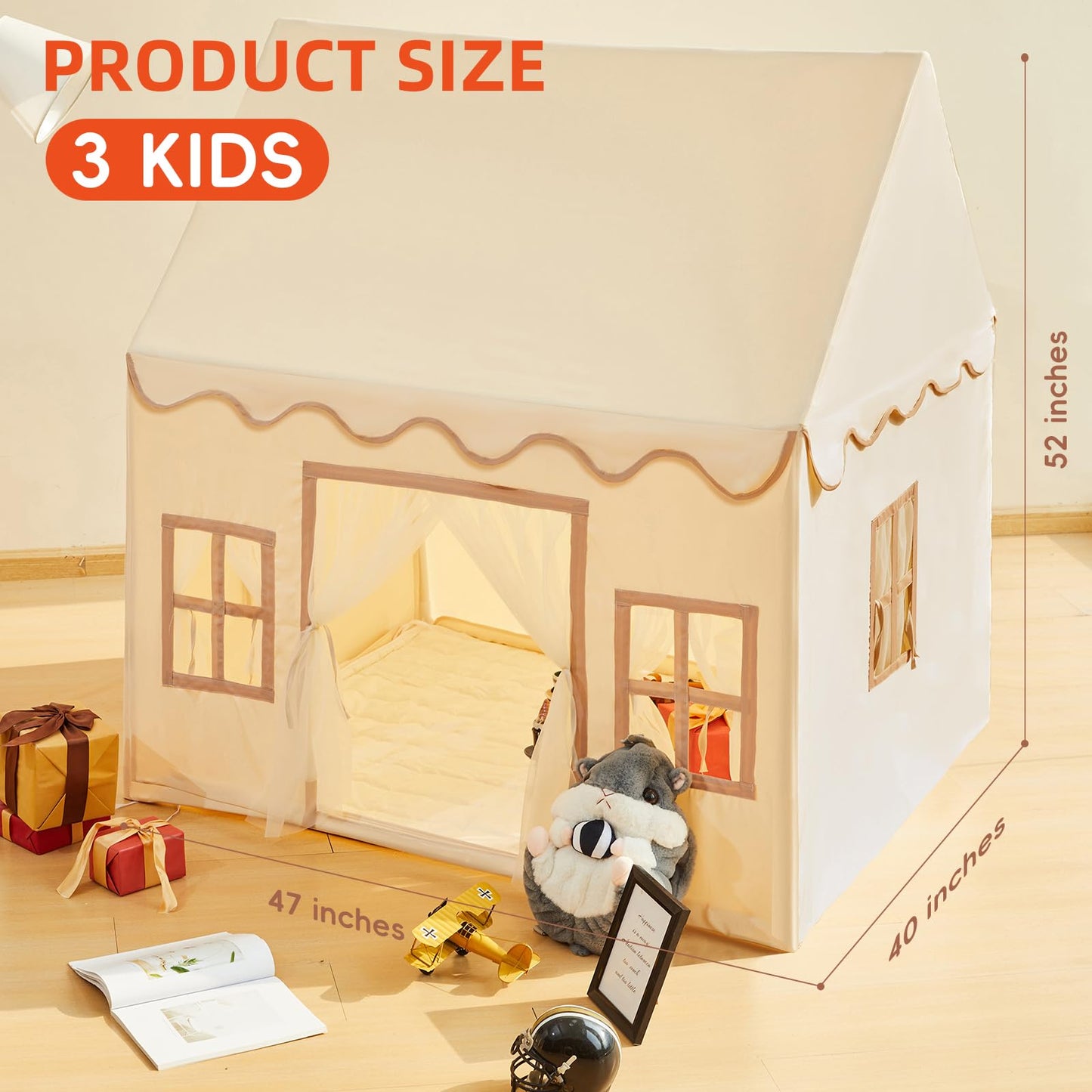 RONGFA Playhouse Play Tent for Kids – Portable Indoor & Outdoor Tent with Padded Mat and Star Lights