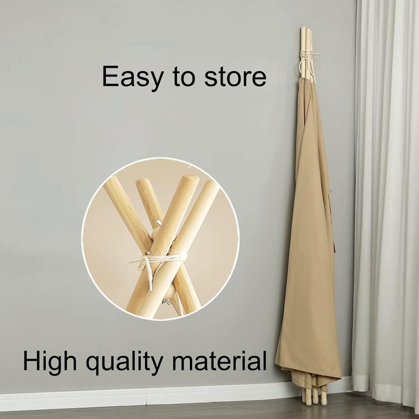 RongFa Teepee Tent for Kids – Portable Play Tent (Apricot)