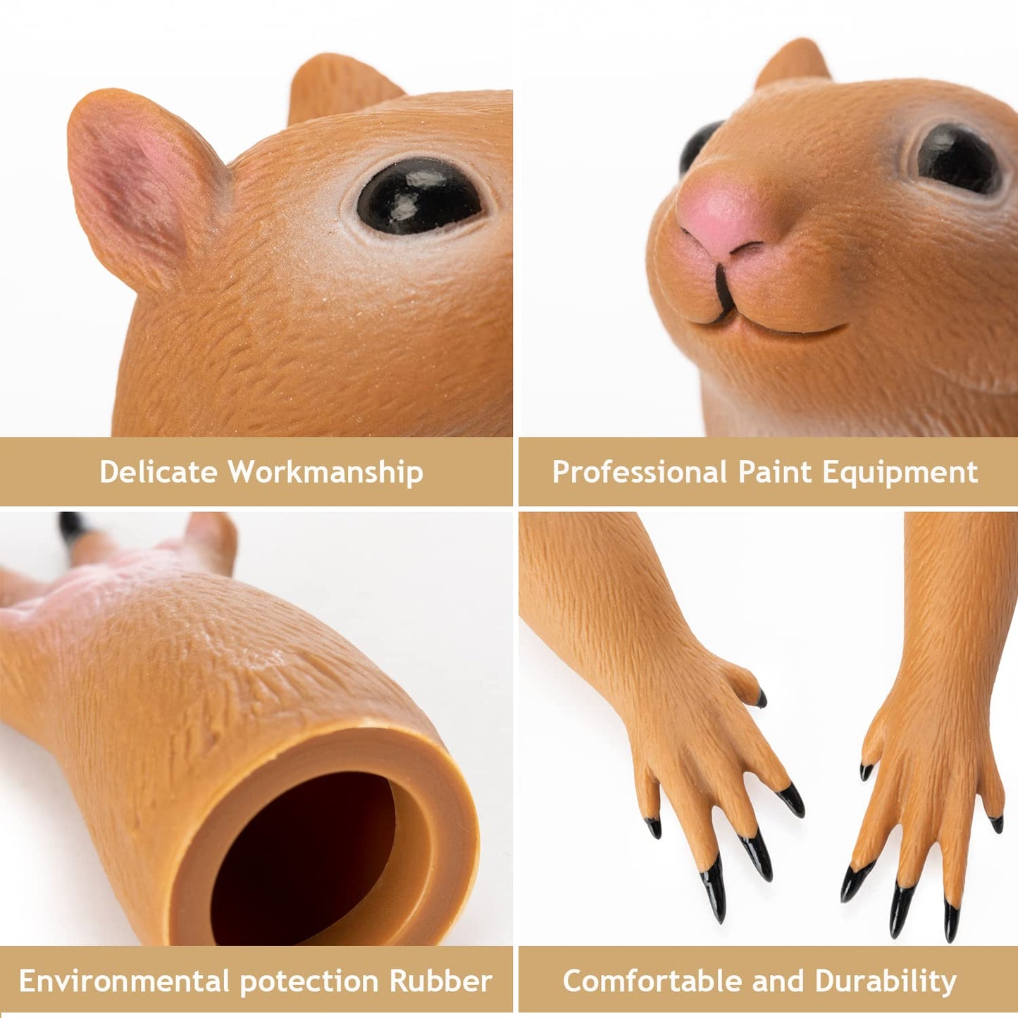 RONIAVL Squirrel Finger Puppet – Soft Odorless Toy for Storytelling & Play