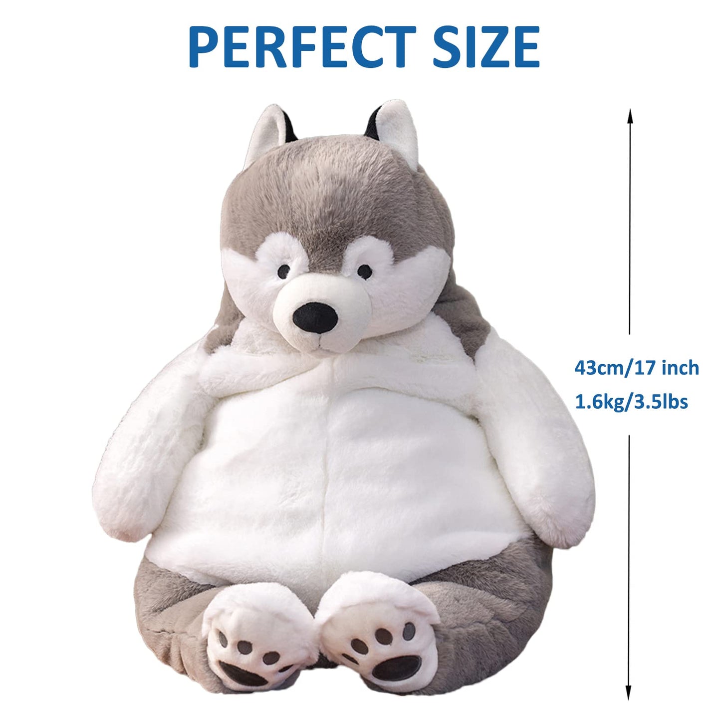 Ronivia Husky Weighted Plush Pillow — 17-Inch Hugable Plush Toy