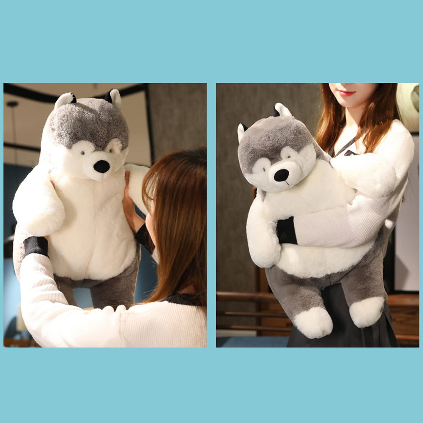 Ronivia Husky Weighted Plush Pillow — Large 21.5in Hugging Plush Toy
