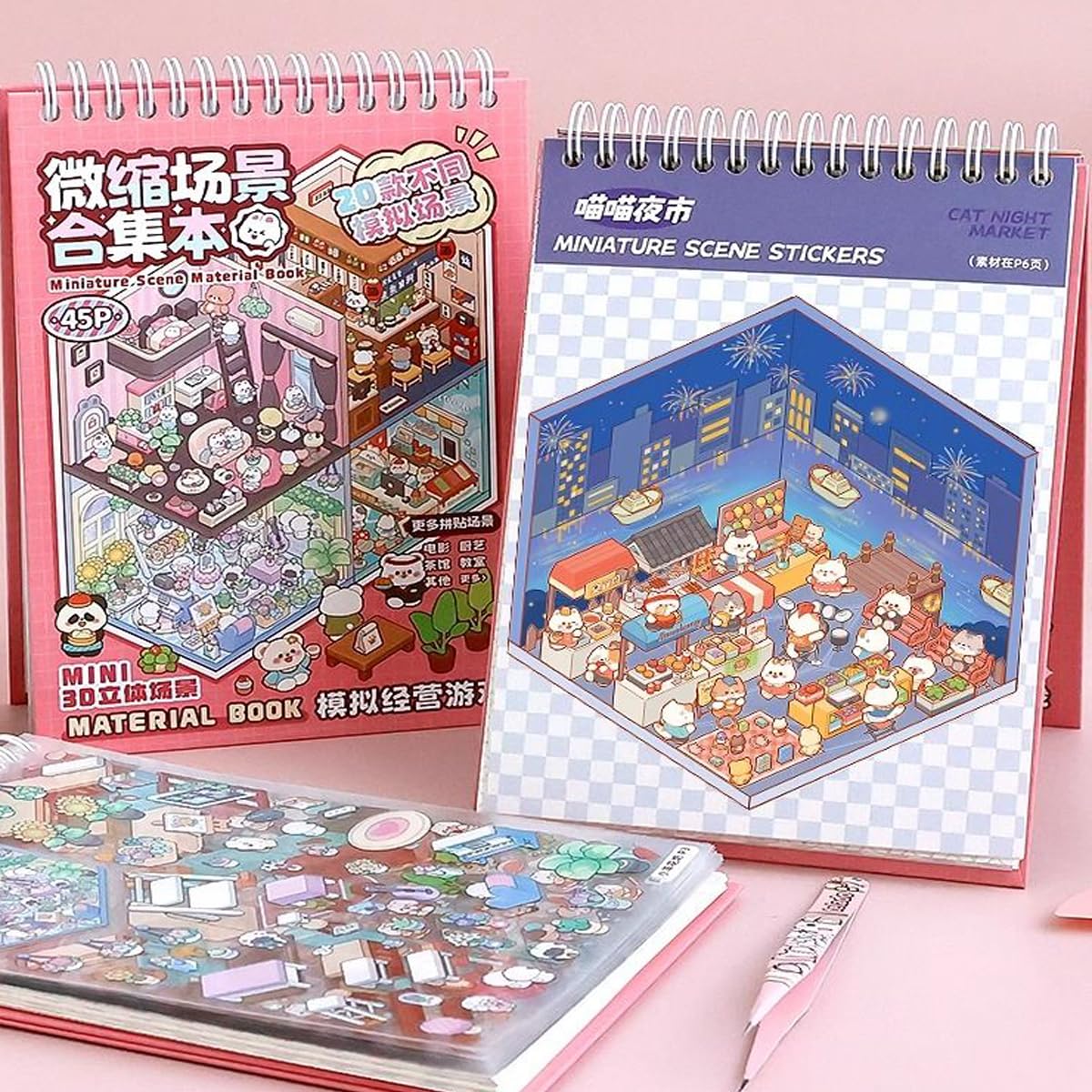 Ronlor 20 Sets 3D Sticker Therapy Scene Kit – DIY House & Space Stickers