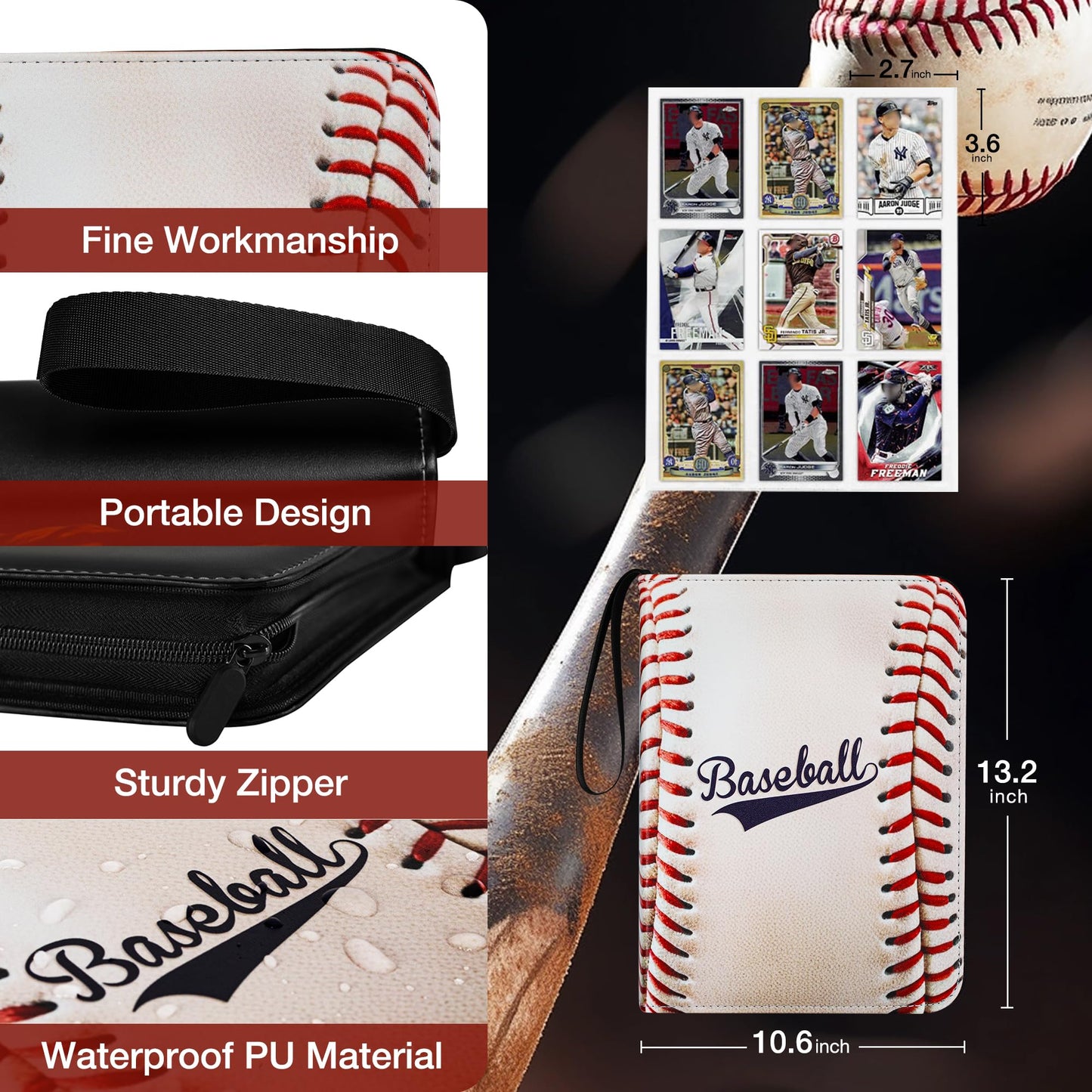 RONMONG Baseball Card Binder — 990-Card Capacity, Sleeves Holder Album (2025–2026)