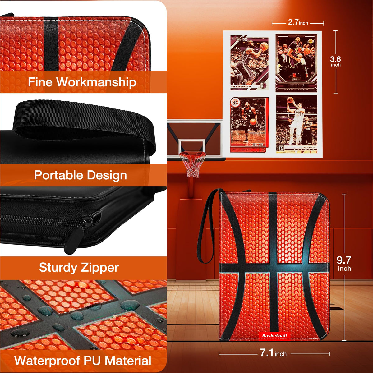 RONMONG Basketball Card Binder — 440-Card Capacity Sleeve Holder Album