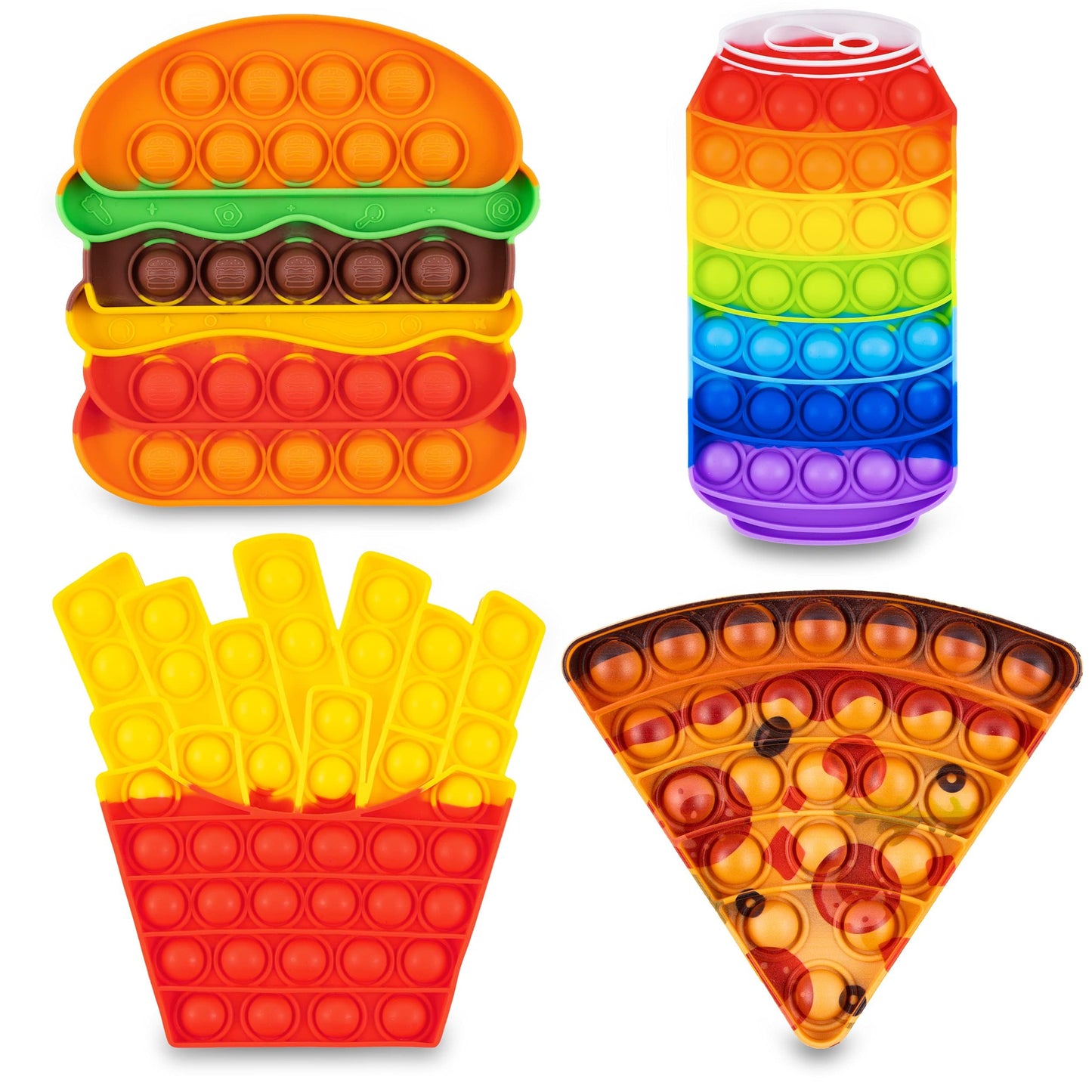 Ronton Pop Its Fidget Toys Pack 4 – Stress Relief Poppers for Kids