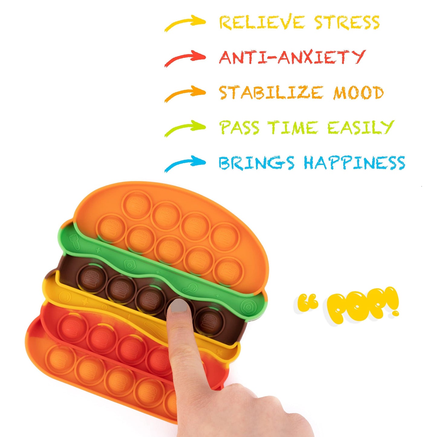 Ronton Pop Its Fidget Toys Pack 4 – Stress Relief Poppers for Kids