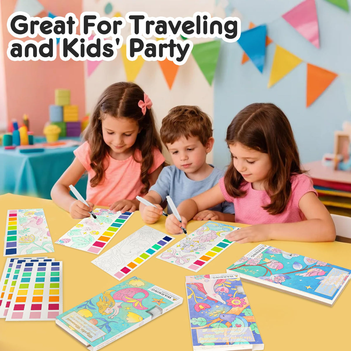 ROOCHKD Watercolor Bookmarks: Pocket Paint Set for Kids, Mess-Free & Travel-Ready