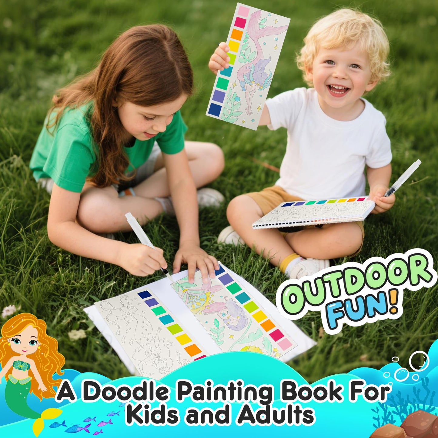 ROOCHKD Watercolor Pocket Bookset for Kids – Mess-Free Travel Painting