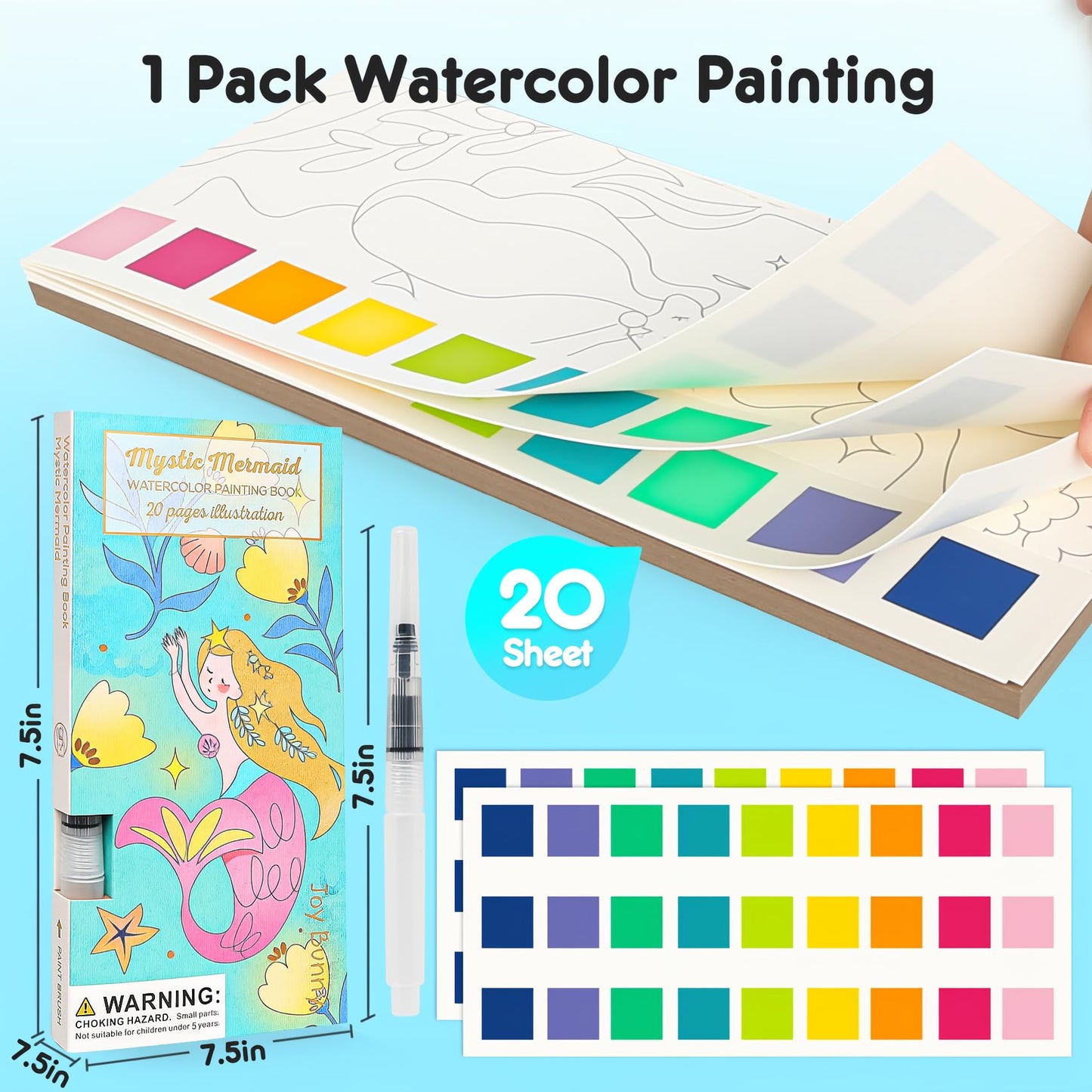 ROOCHKD Watercolor Pocket Bookset for Kids – Mess-Free Travel Painting