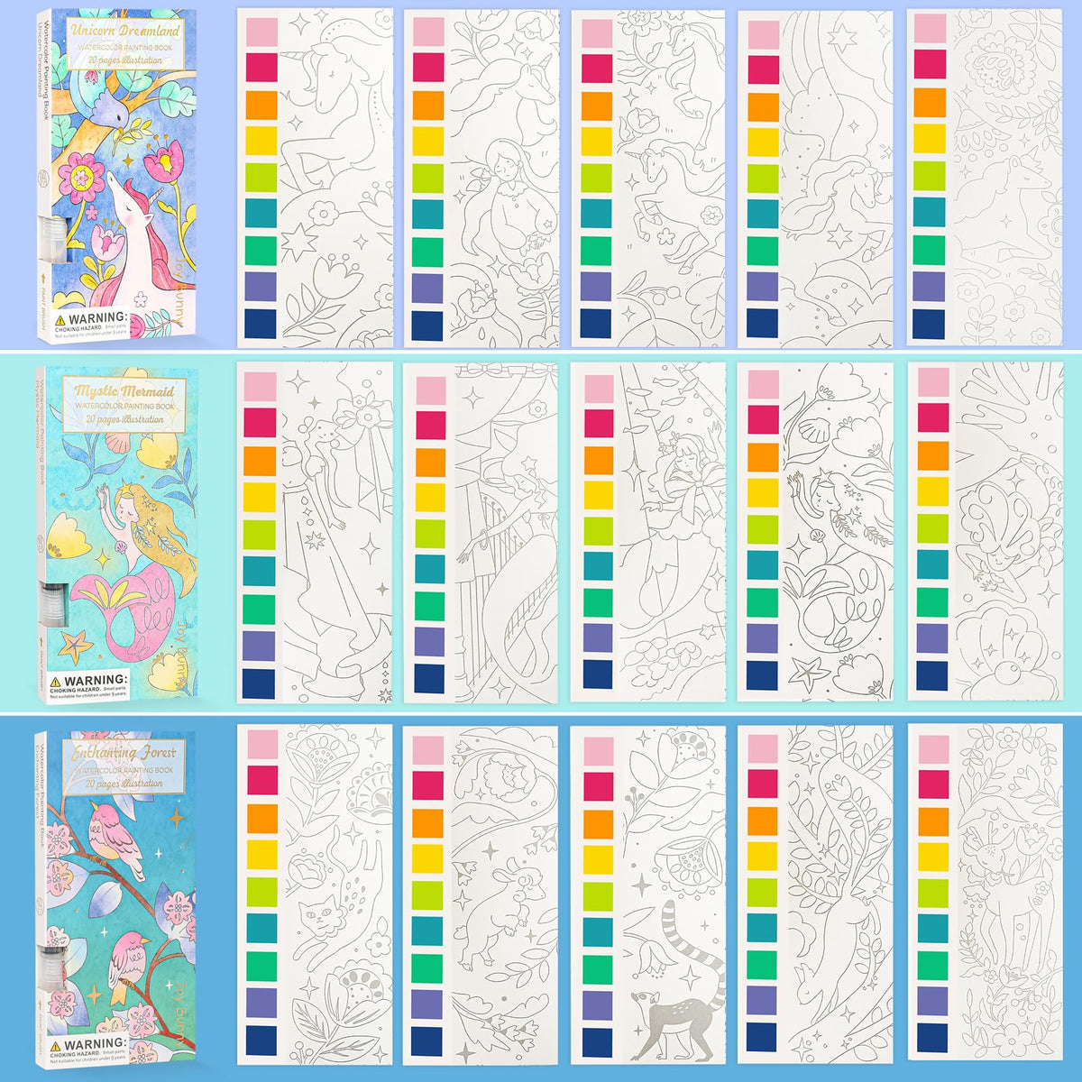 ROOCHKD Watercolor Bookmarks: Pocket Paint Set for Kids, Mess-Free & Travel-Ready
