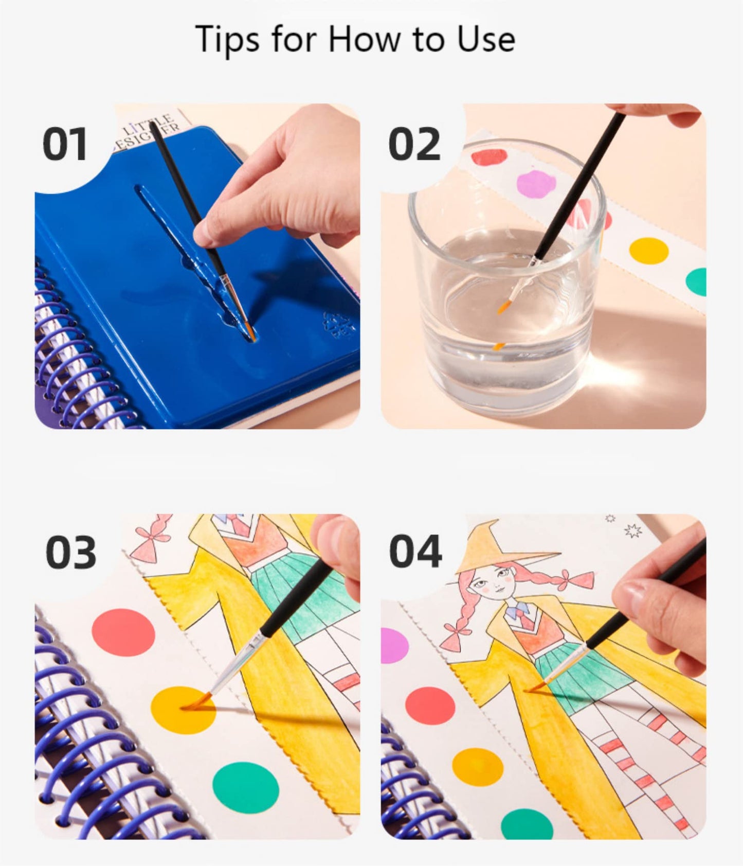 ROOCHKD Mess Free Watercolor Book for Kids | Travel Art Set (3+)