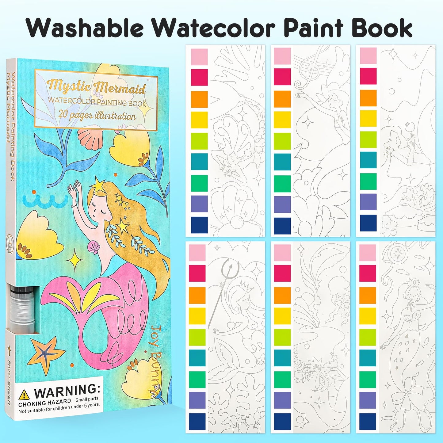 ROOCHKD Watercolor Pocket Bookset for Kids – Mess-Free Travel Painting