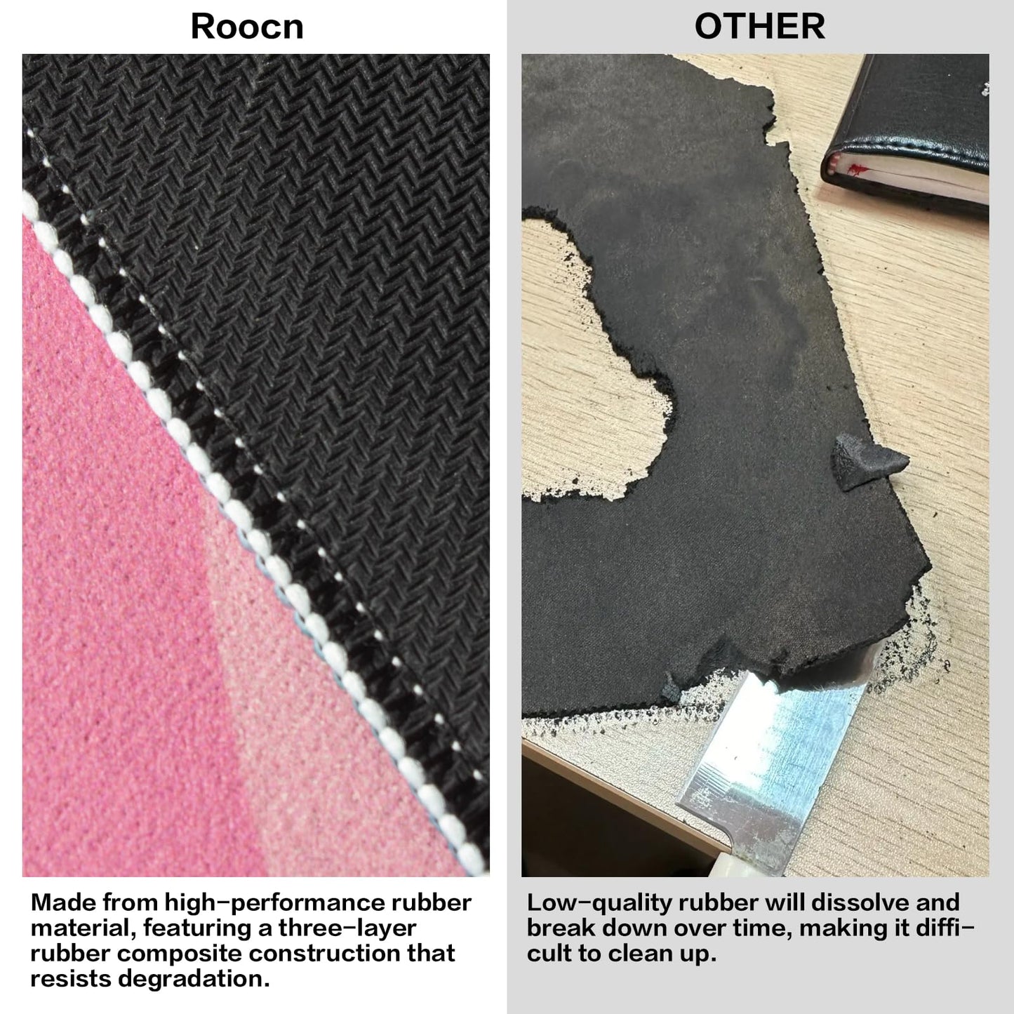 Roocn 2026 Mahjong Mat 31.5 x 31.5 in | Non-Slip, Noise-Reducing, Waterproof Surface | Pink Peacock Design