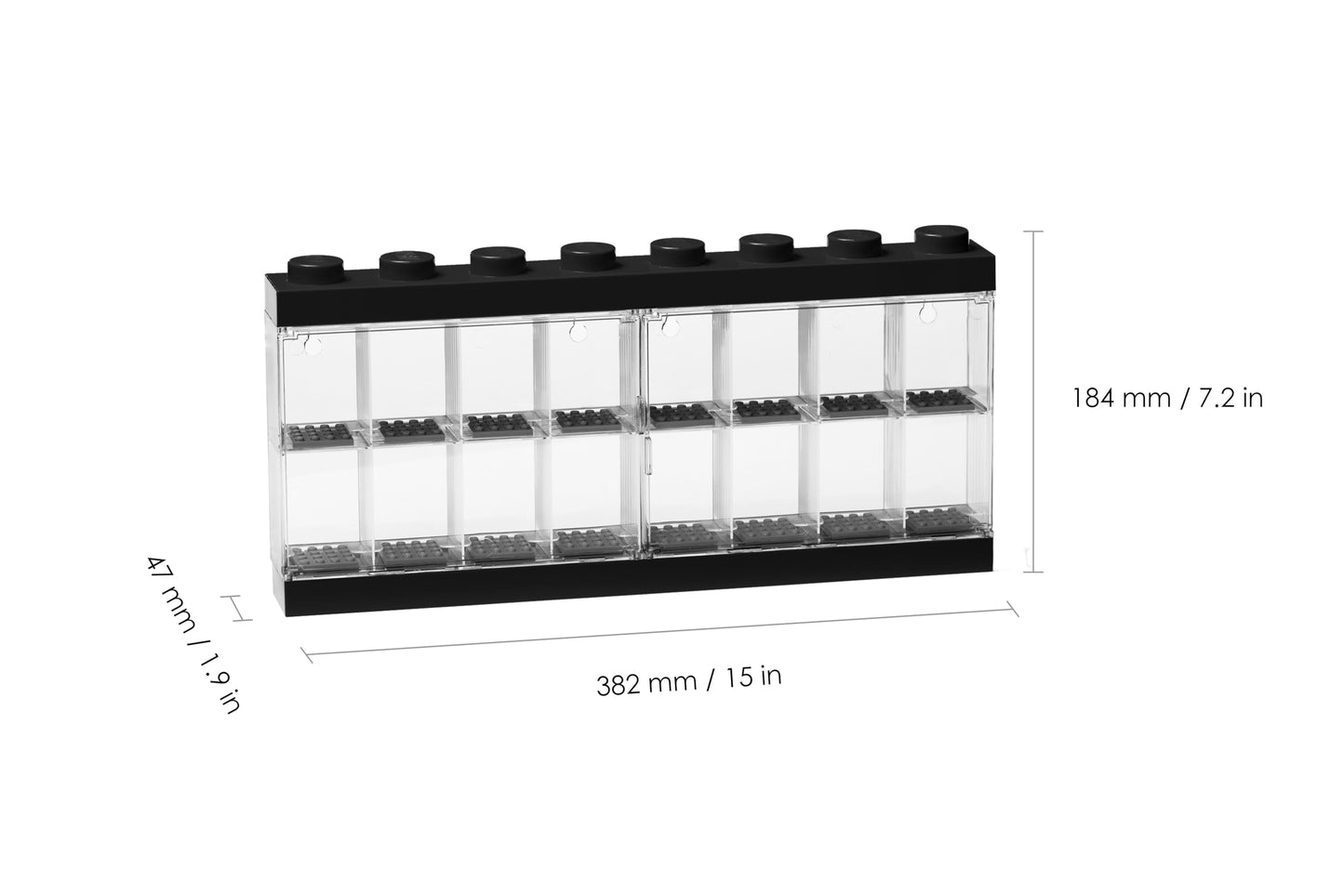 Room Copenhagen Lego Minifigure Display Case 16 Black – Large