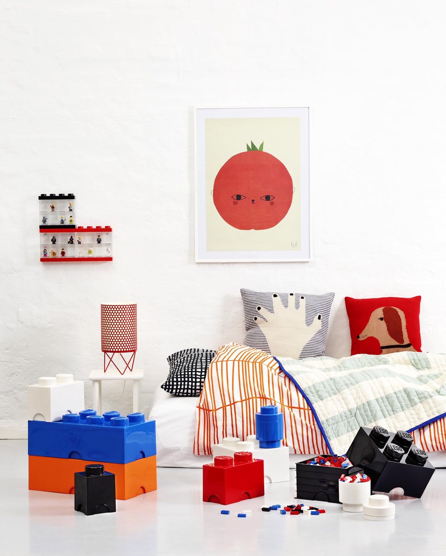 Room Copenhagen LEGO Brick Box Stackable Storage Containers – Brick 8, Bright Red, 19.69 x 9.84 x 7.09 in