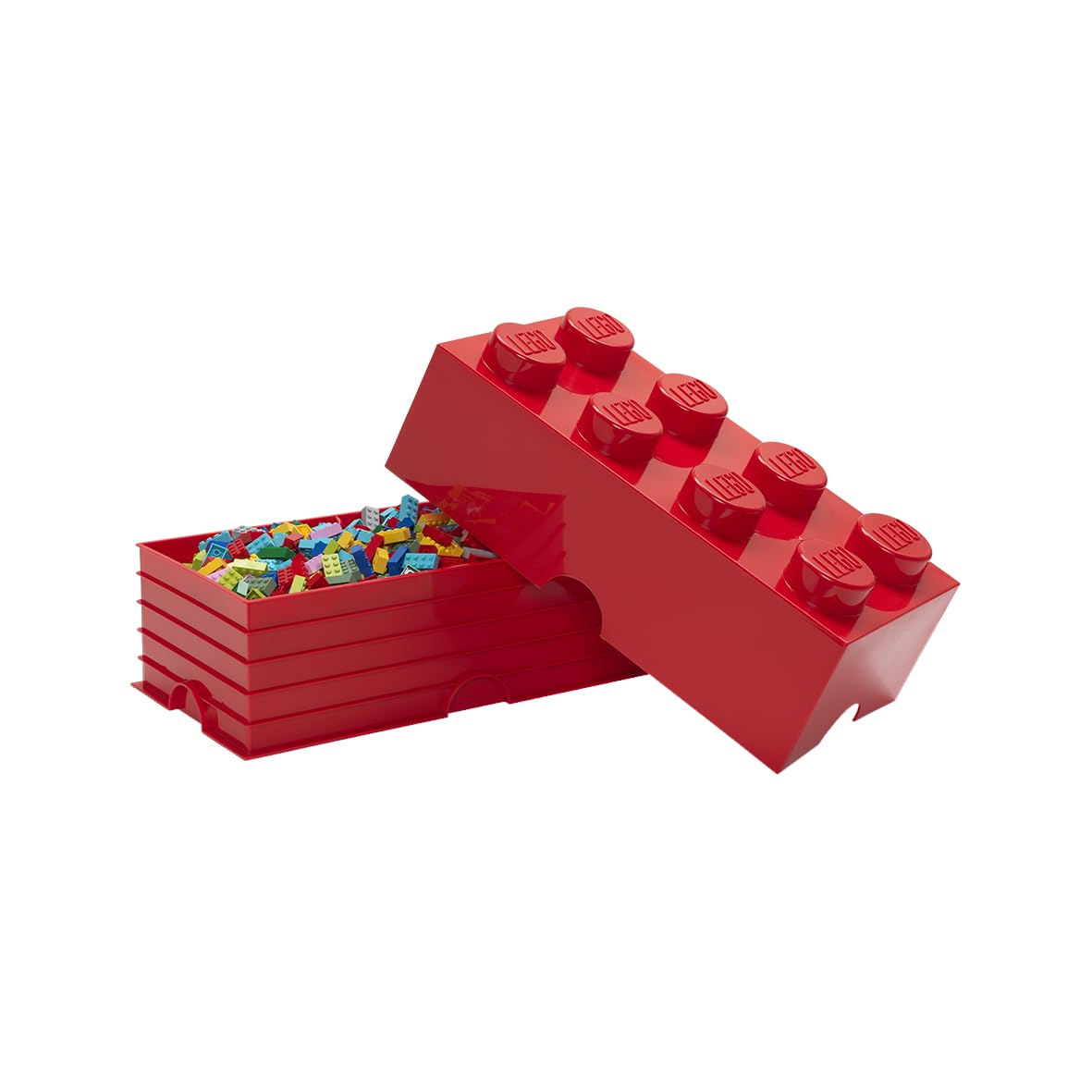 Room Copenhagen LEGO Brick Box Stackable Storage Containers – Brick 8, Bright Red, 19.69 x 9.84 x 7.09 in