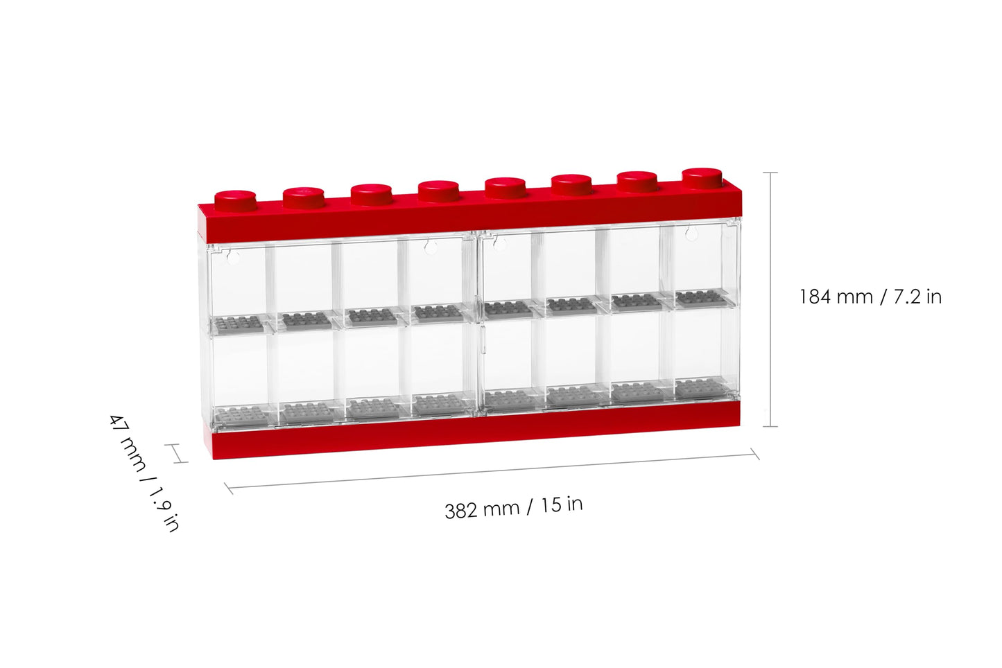 Room Copenhagen Lego Minifigure Display Case 16 Red, Large