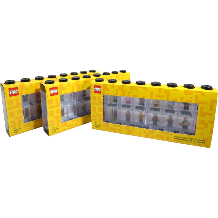 Room Copenhagen LEGO Minifigure Display Case – Large 3-Pack Black (16 Figures Each)