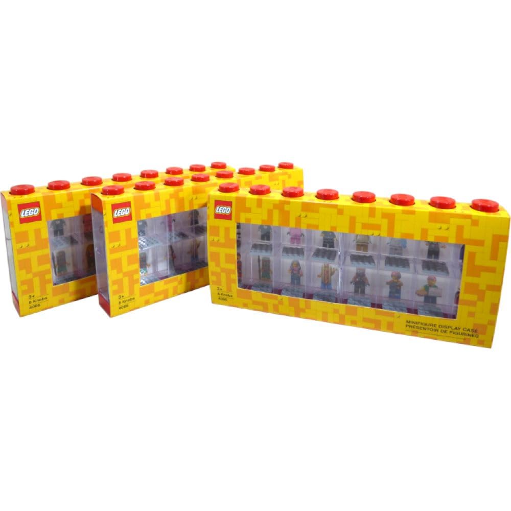 Room Copenhagen LEGO Minifigure Display Case - Large 3-Pack (Red)